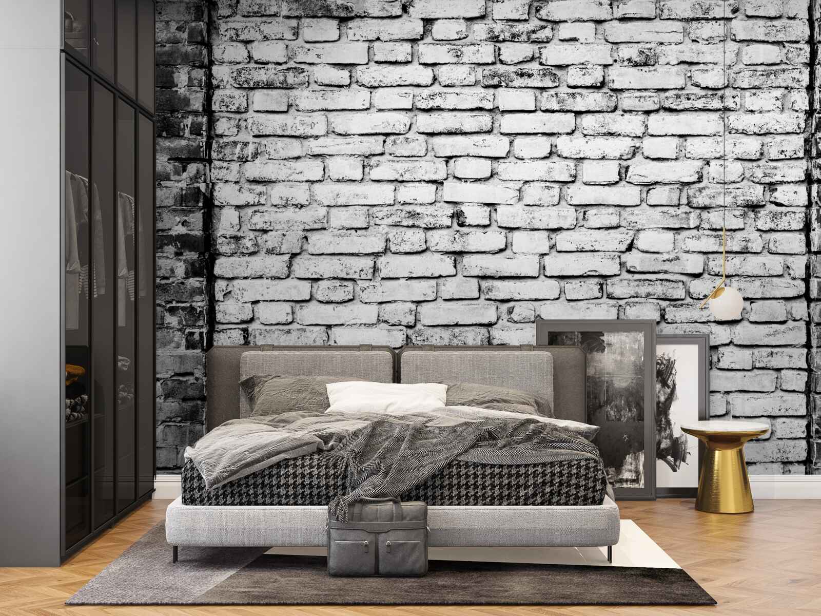 Фотошпалери Цегляна стіна зі слідами подряпин