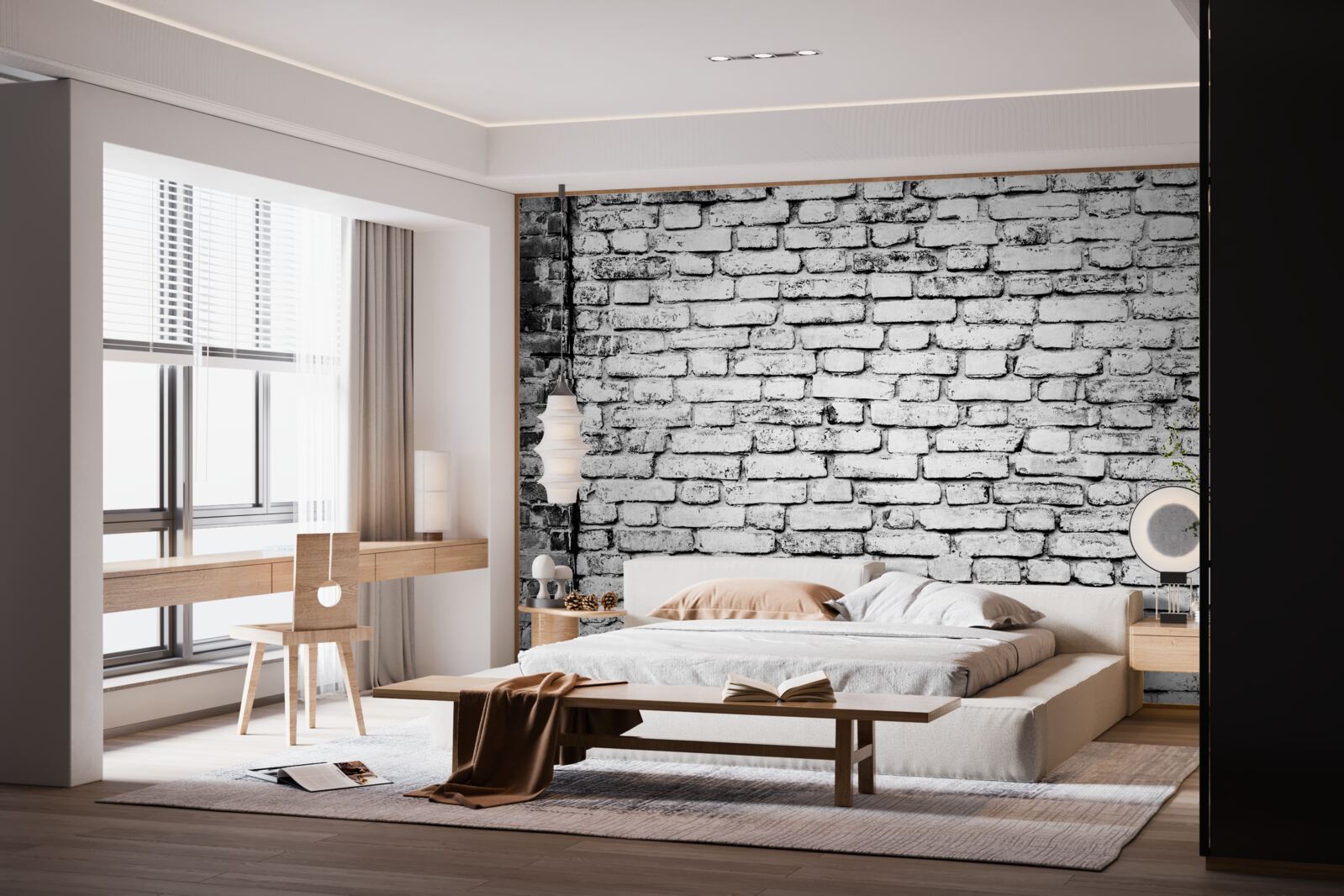 Фотошпалери Цегляна стіна зі слідами подряпин