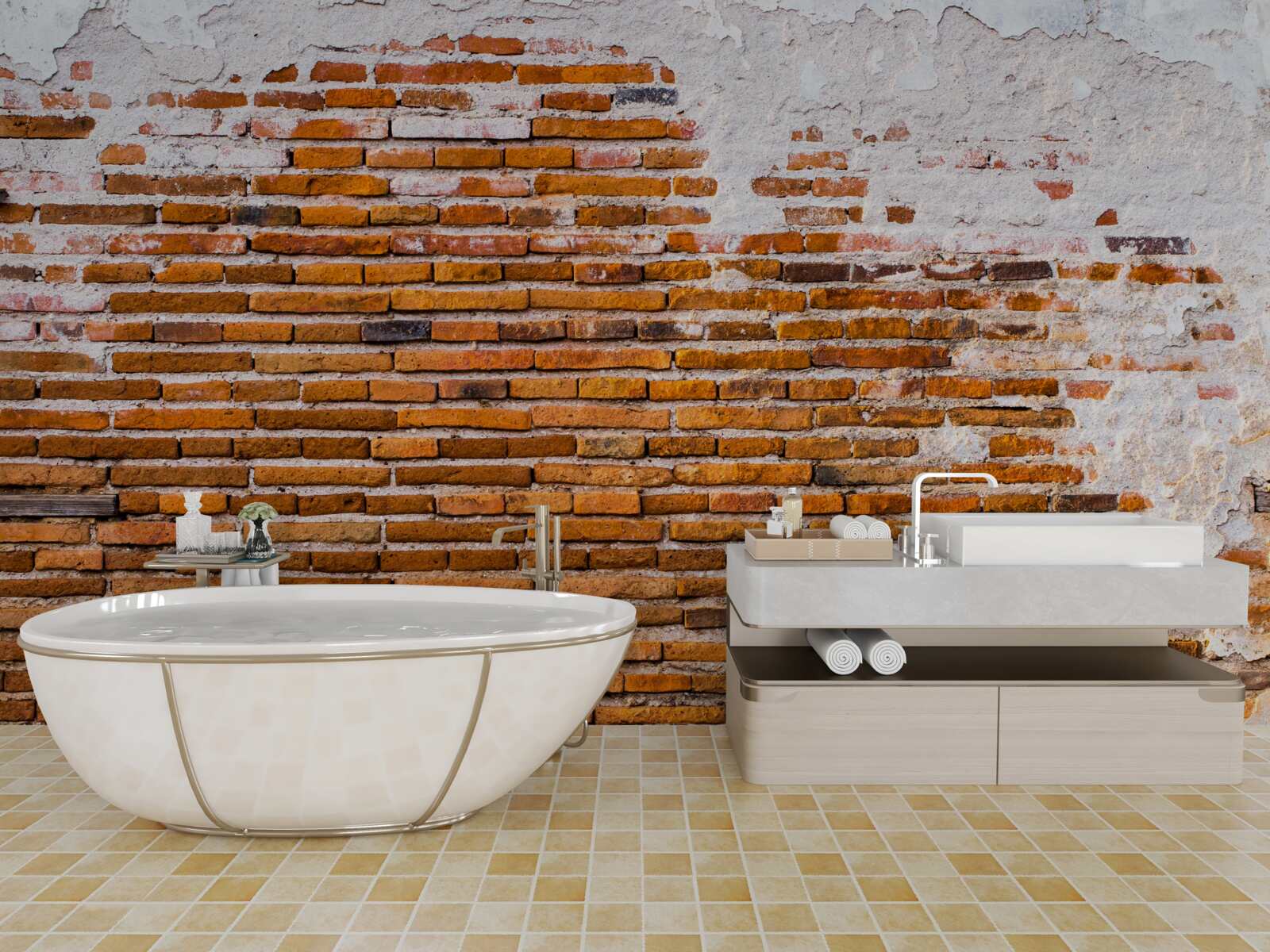 Фотошпалери стара цегляна стіна, яка втратила свій вигляд