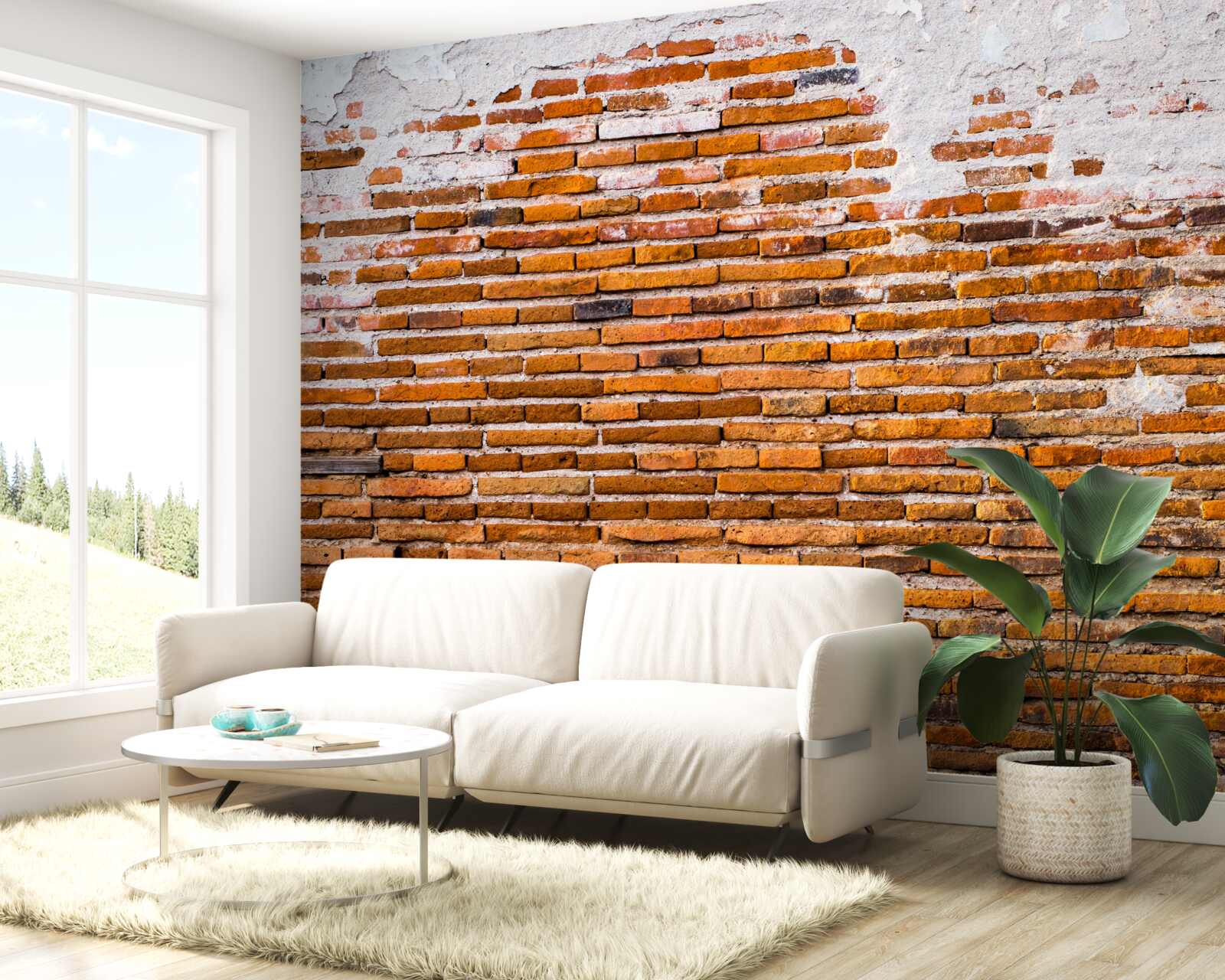 Фотошпалери стара цегляна стіна, яка втратила свій вигляд