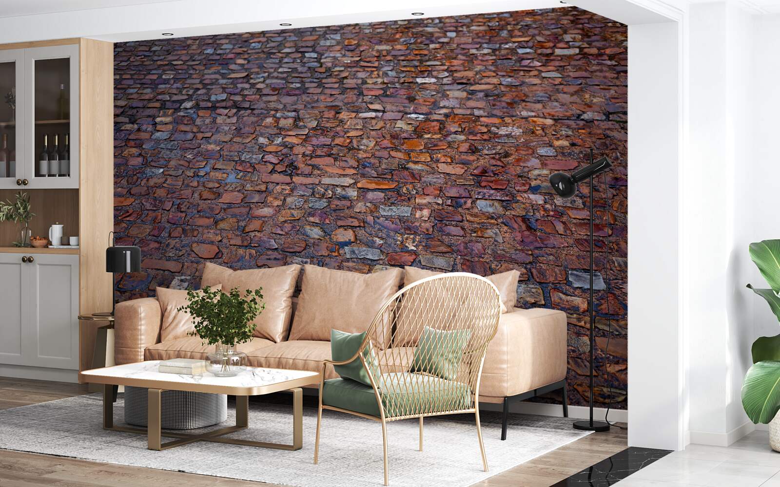 Фотошпалери старовинна вулиця, вимощена бруківкою