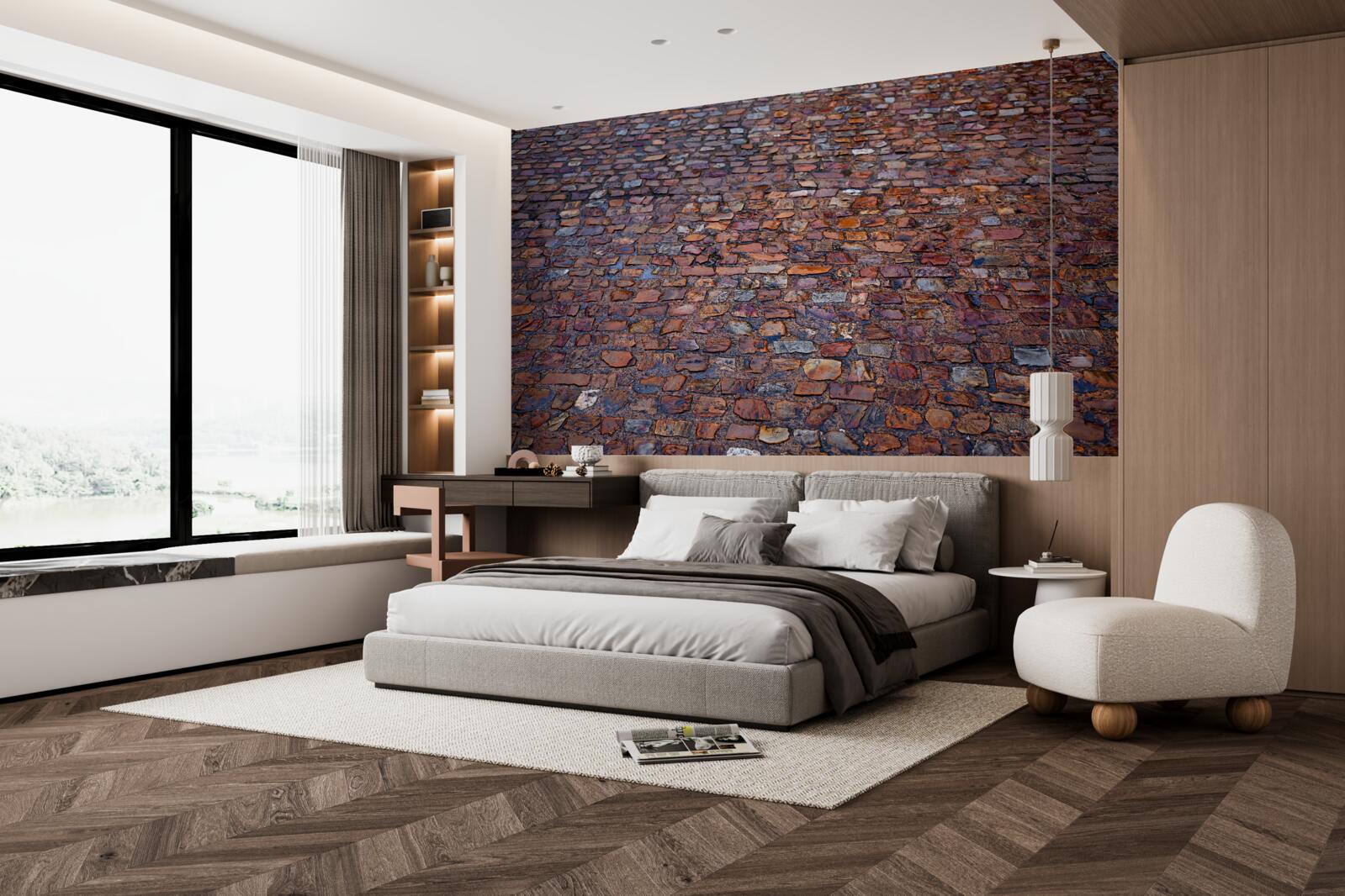 Фотошпалери старовинна вулиця, вимощена бруківкою