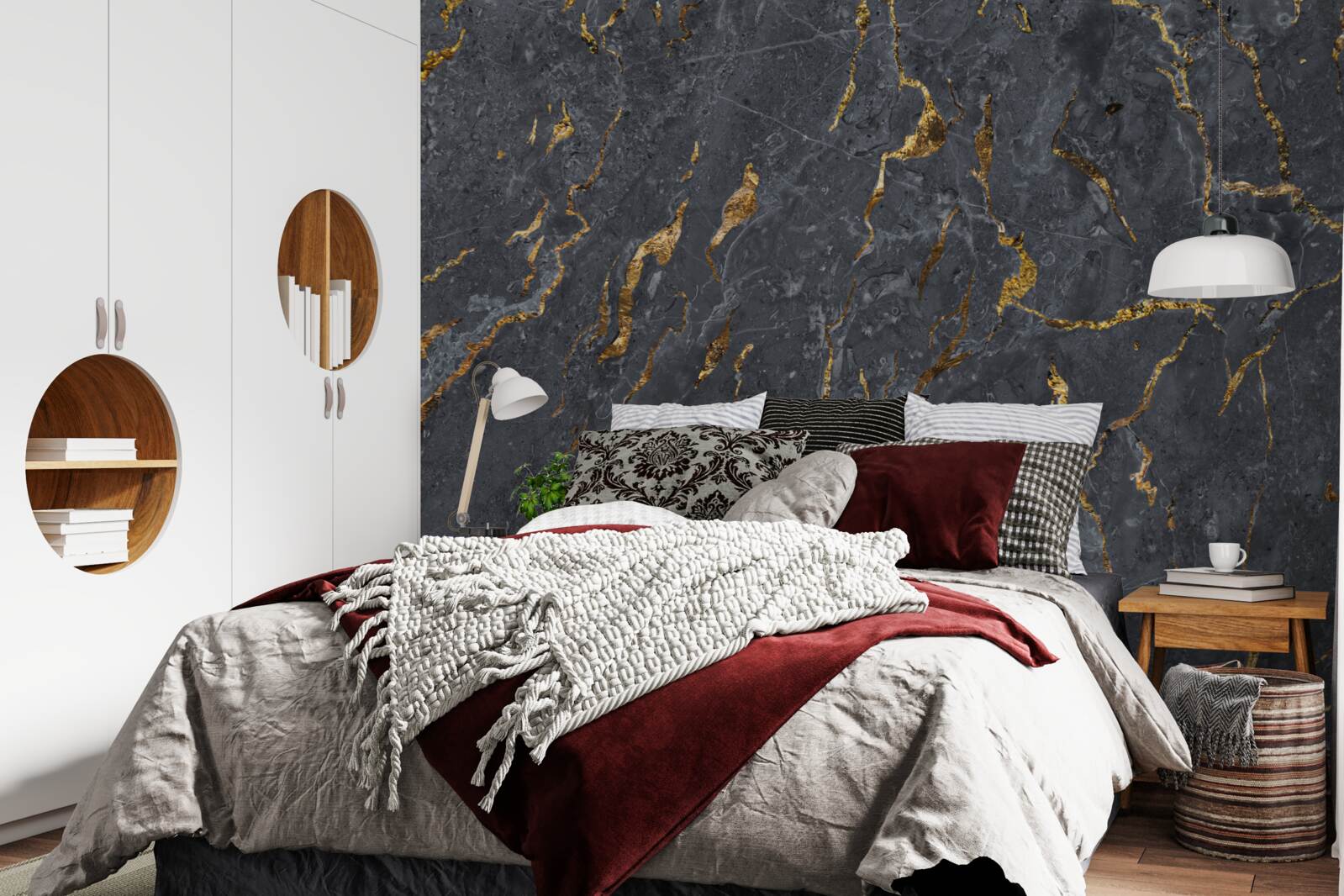 Фотошпалери чорний мармуровий фон із золотими частинками