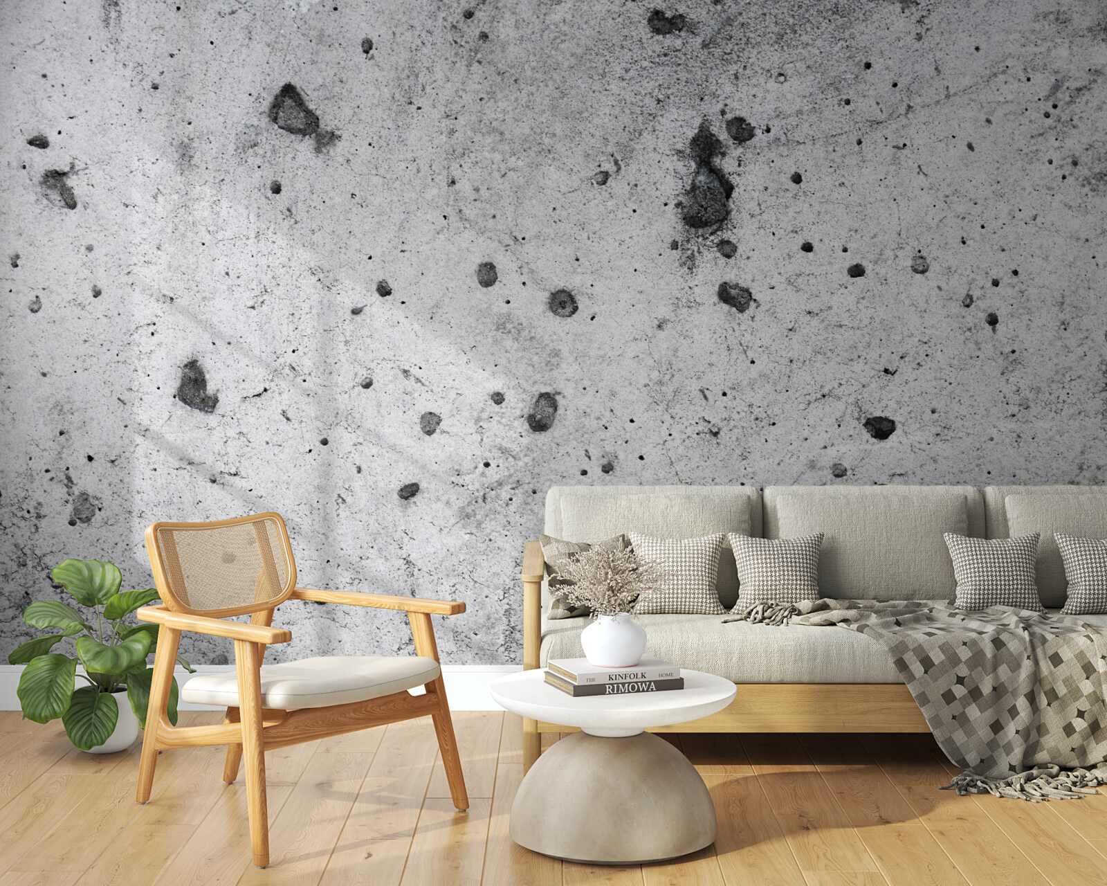 Фотошпалери бетонна стіна з темними відмітинами