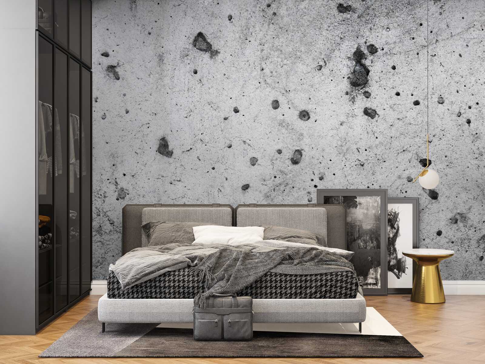 Фотошпалери бетонна стіна з темними відмітинами