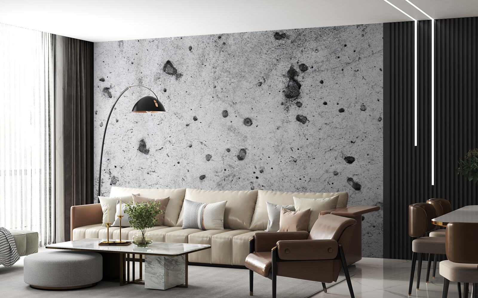 Фотошпалери бетонна стіна з темними відмітинами