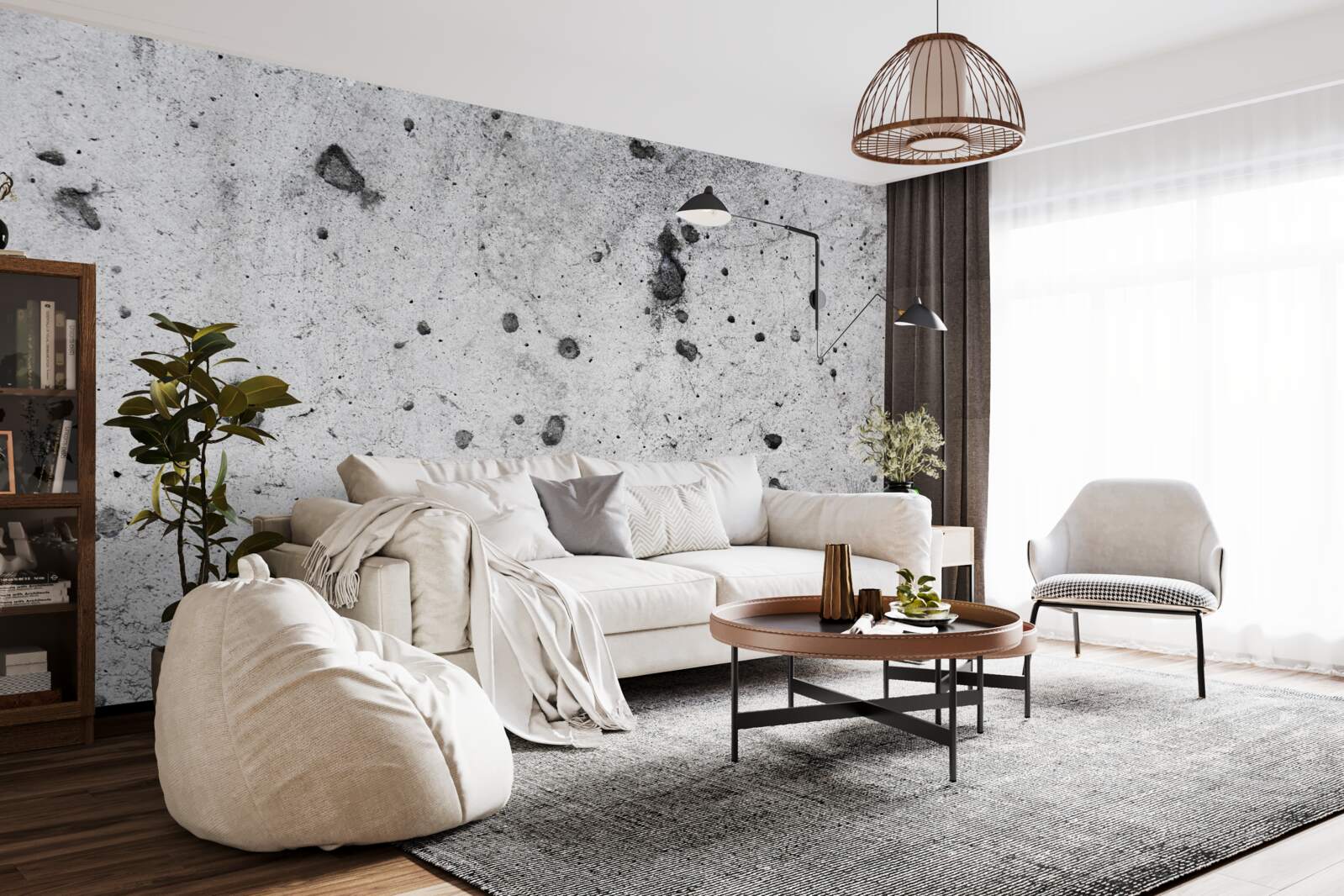 Фотошпалери бетонна стіна з темними відмітинами