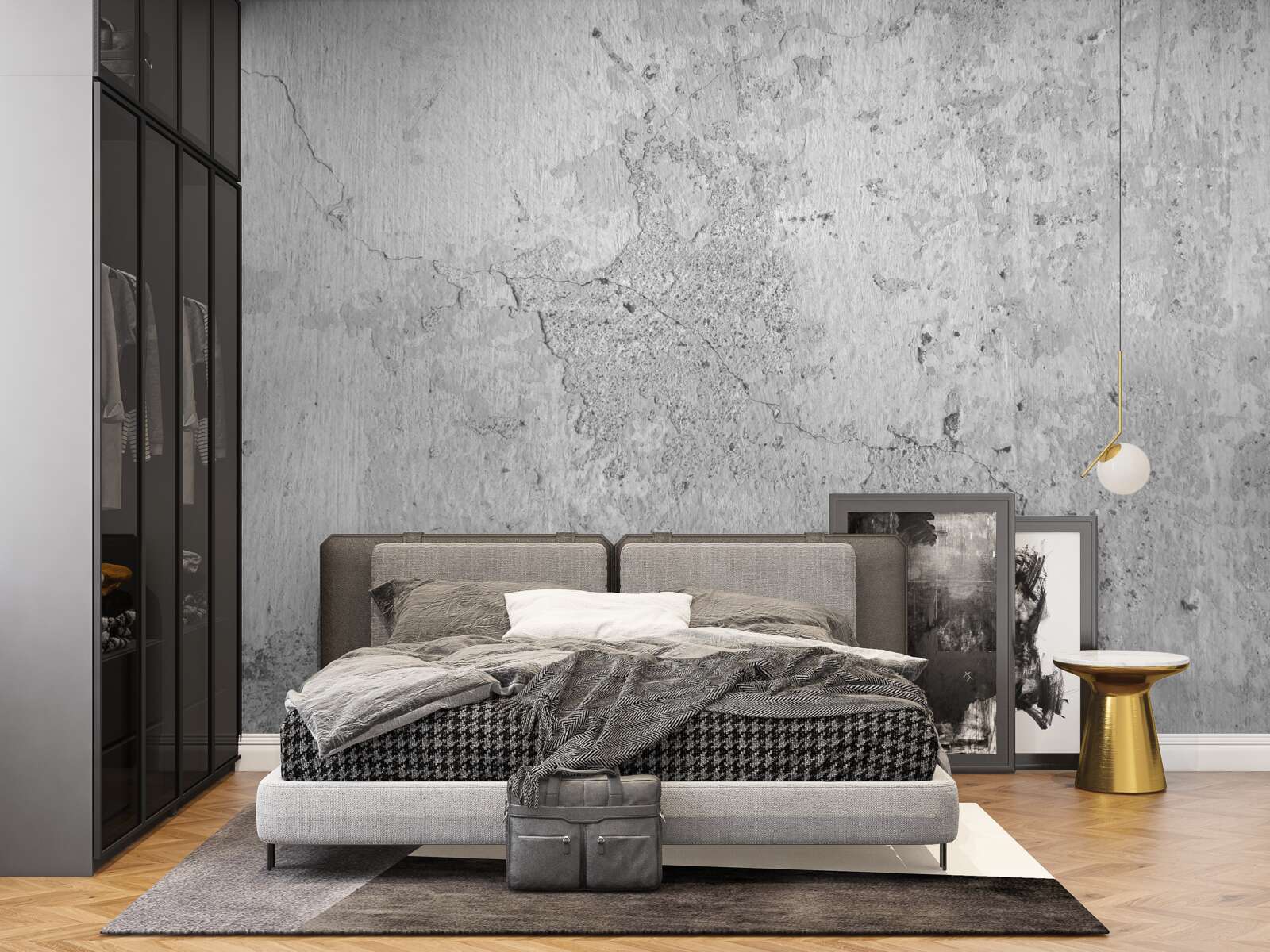 Фотошпалери цемент сірий і покритий подряпинами