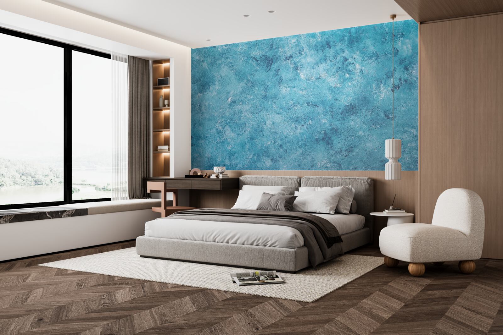 Фотошпалери концептуальна хвиля синього мерехтіння