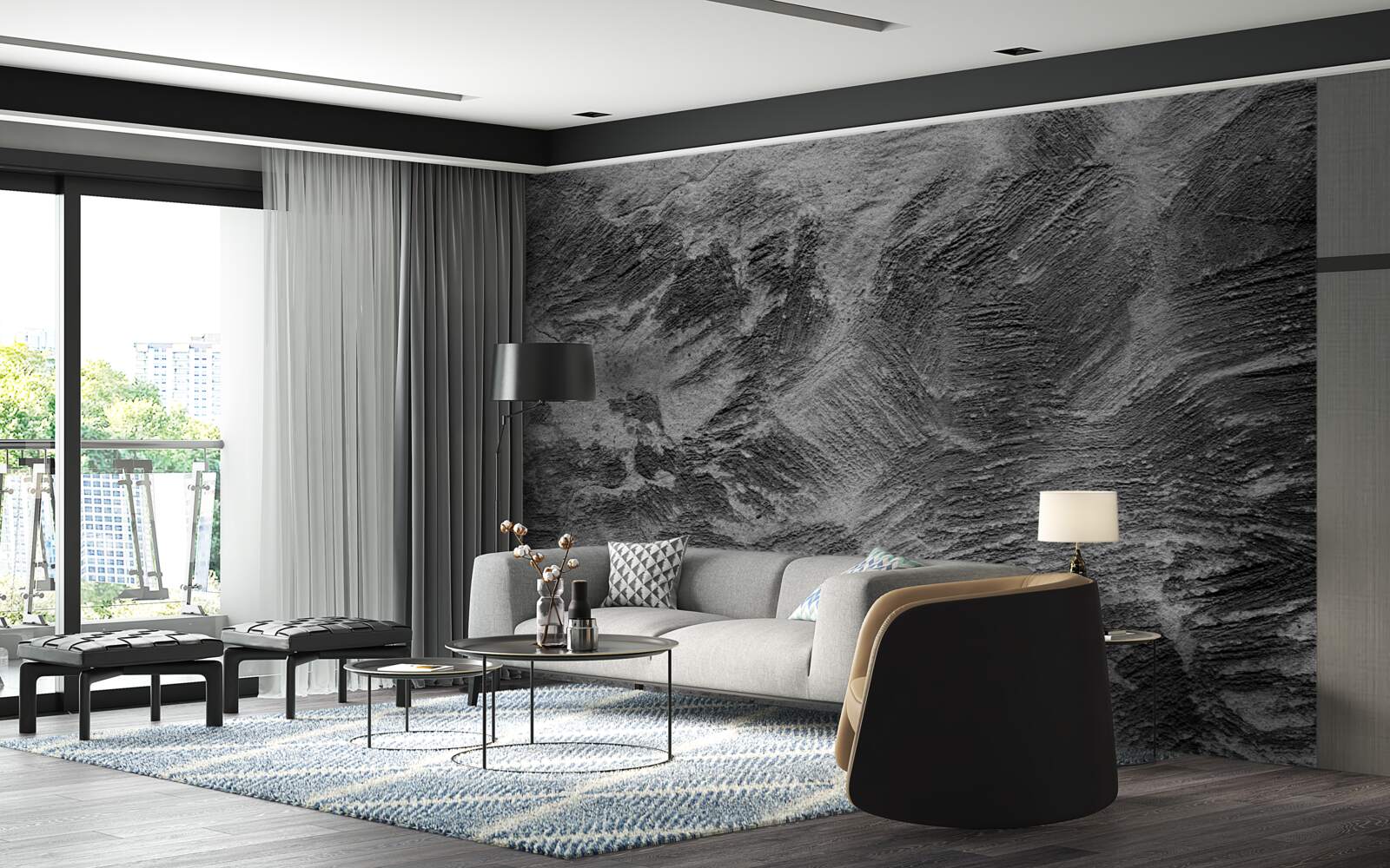 Фотошпалери декоративні смуги у світлих і темних відтінках