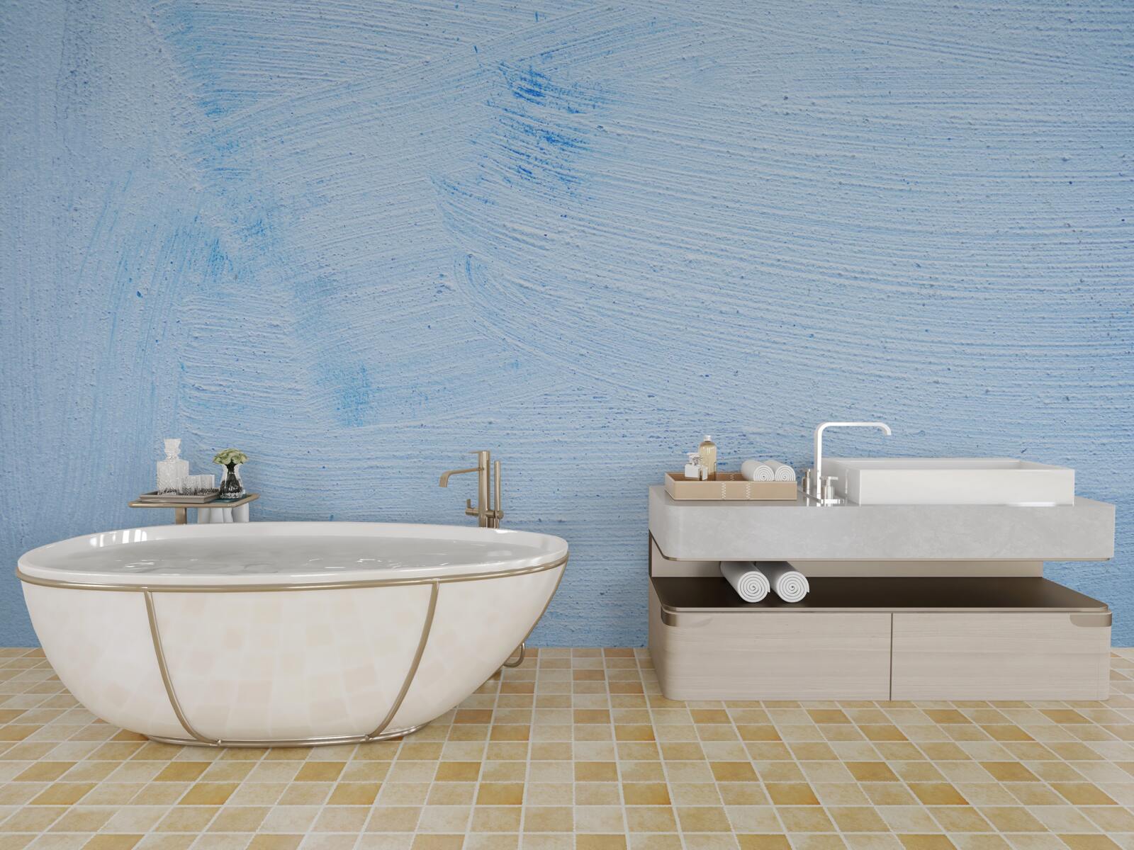 Фотошпалери шар м'якої штукатурки блакитного кольору