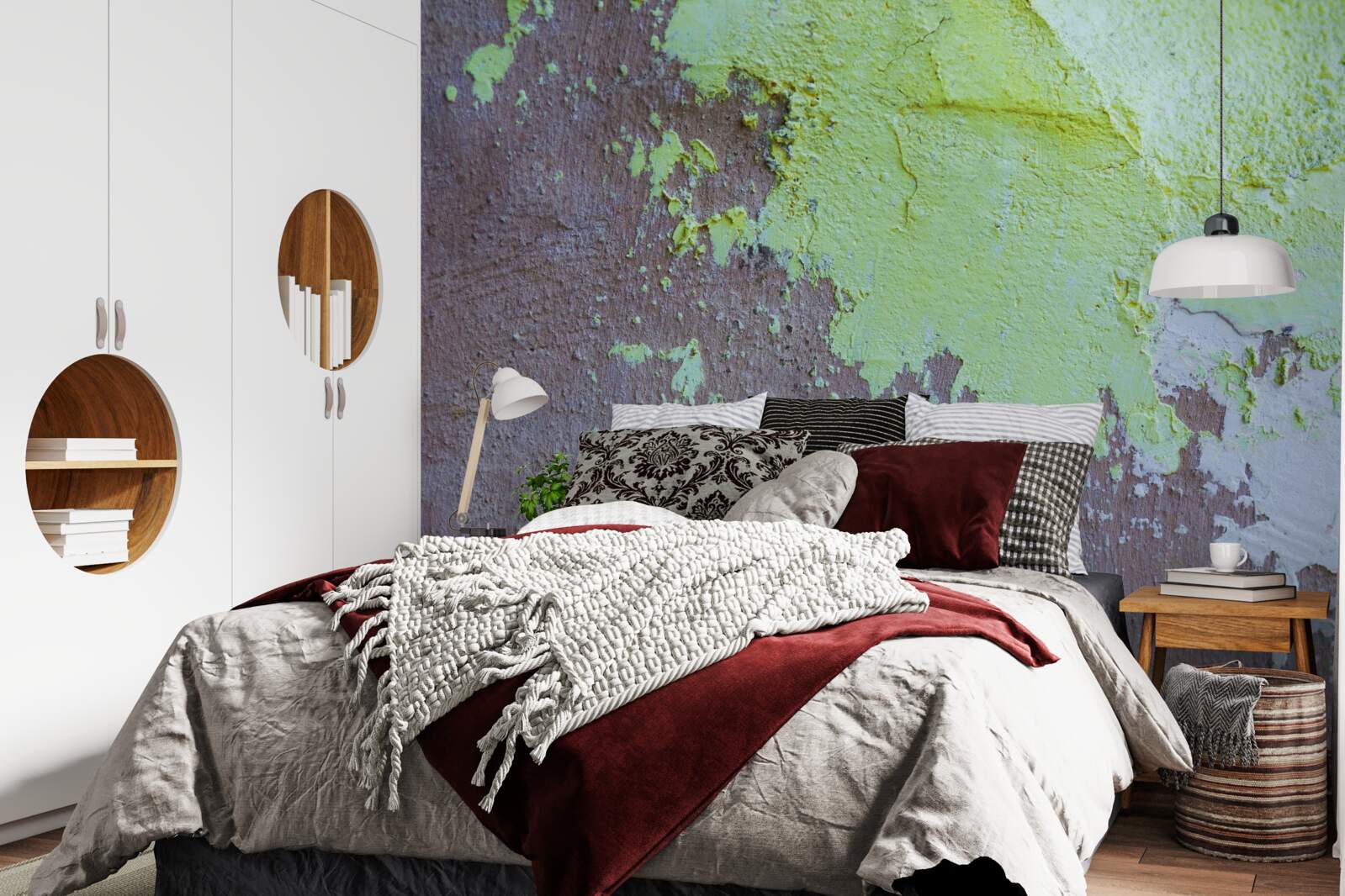 Фотошпалери темна декоративна штукатурка