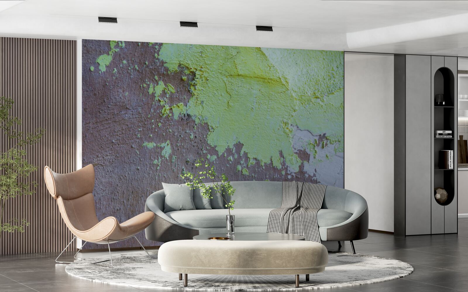 Фотошпалери темна декоративна штукатурка