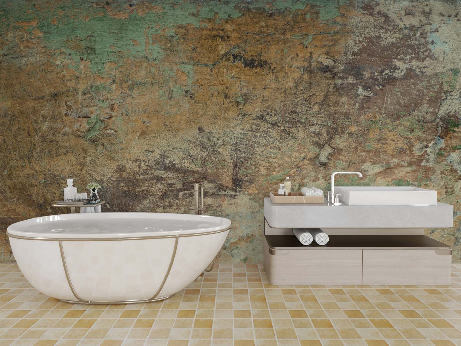 Фотошпалери Стіна з абстрактною іржею