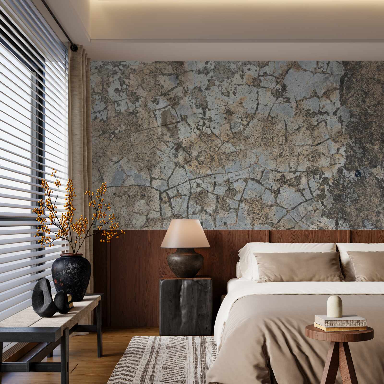 Фотошпалери мармурова поверхня, поцяткована тріщинами