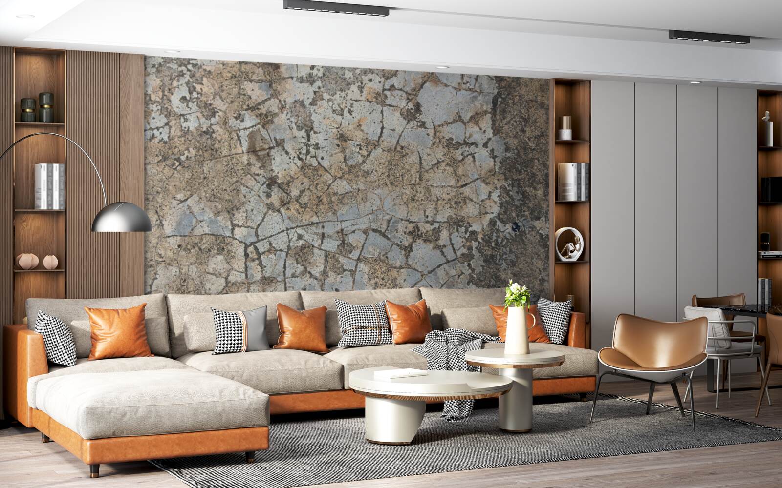 Фотошпалери мармурова поверхня, поцяткована тріщинами