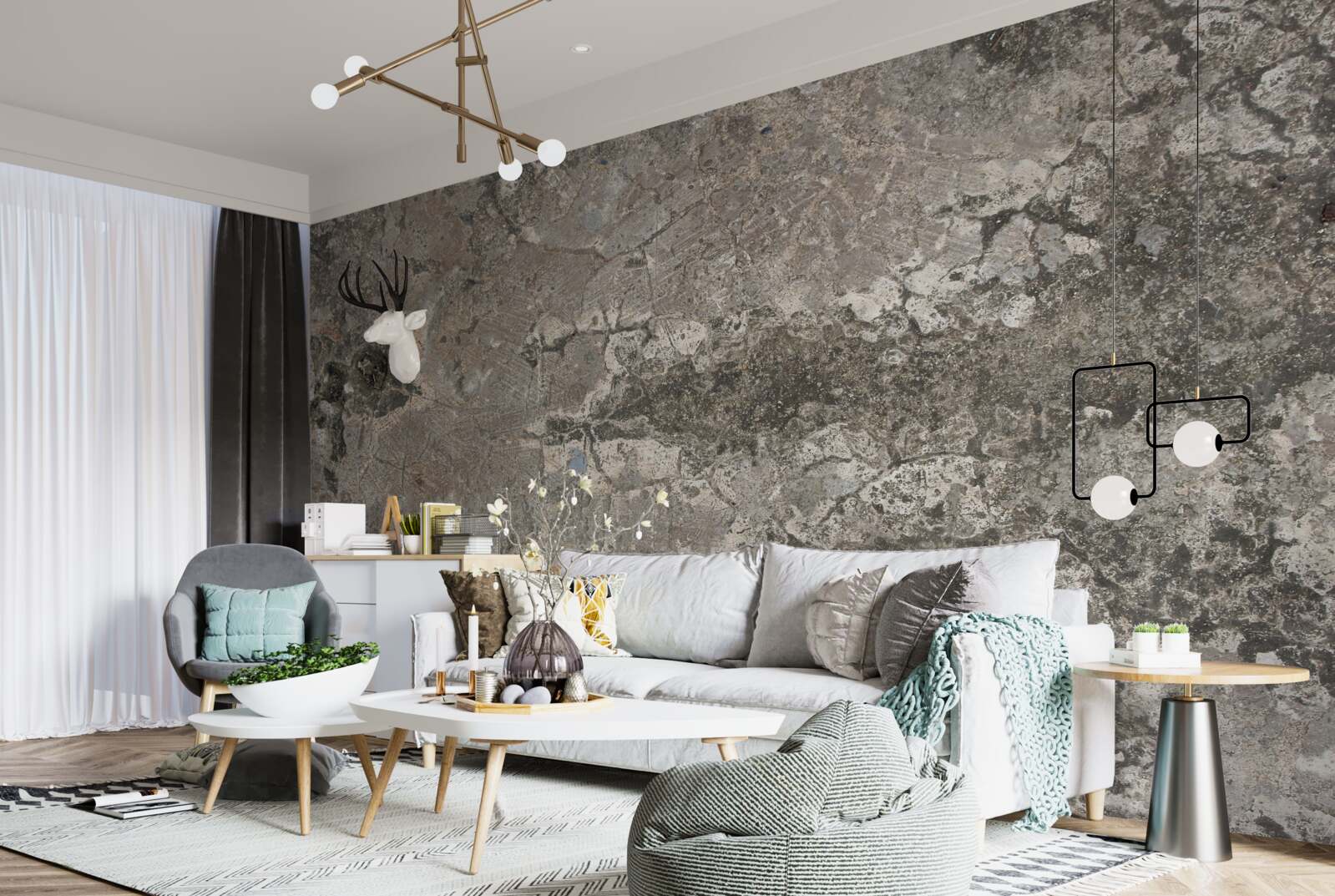 Фотошпалери сіра гранітна порода