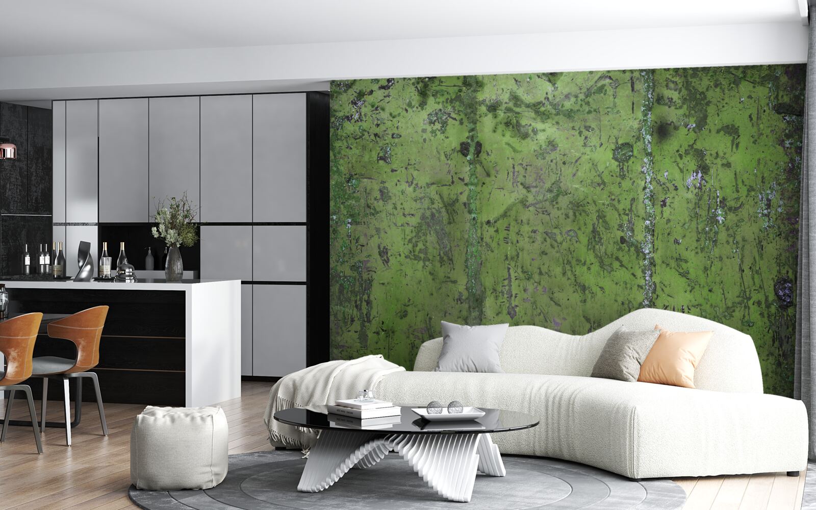 Фотошпалери Стіна вкрита зеленою іржею