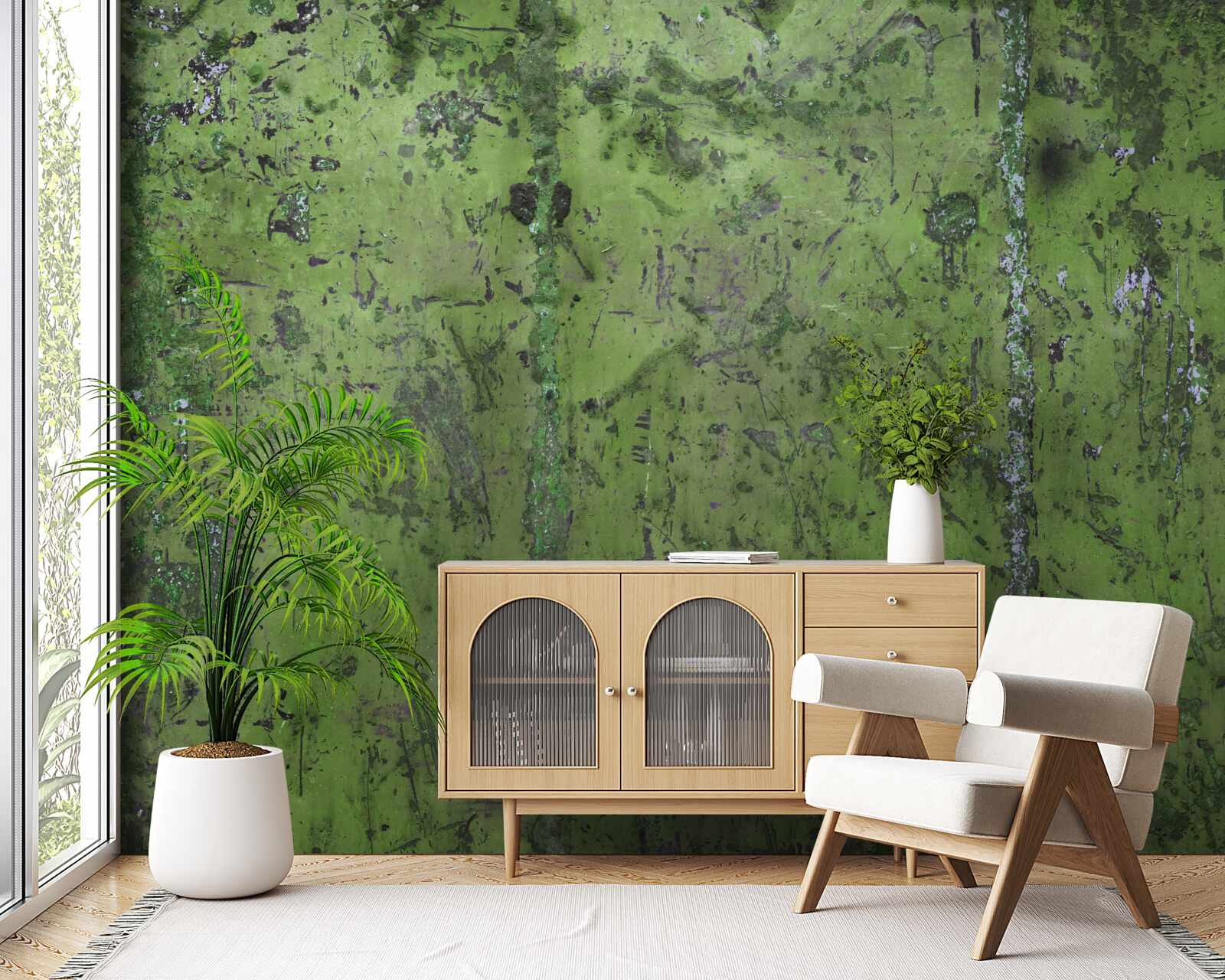 Фотошпалери Стіна вкрита зеленою іржею