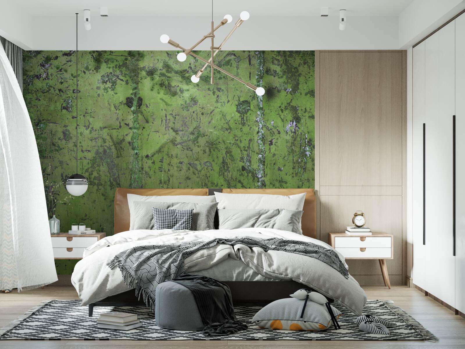 Фотошпалери Стіна вкрита зеленою іржею