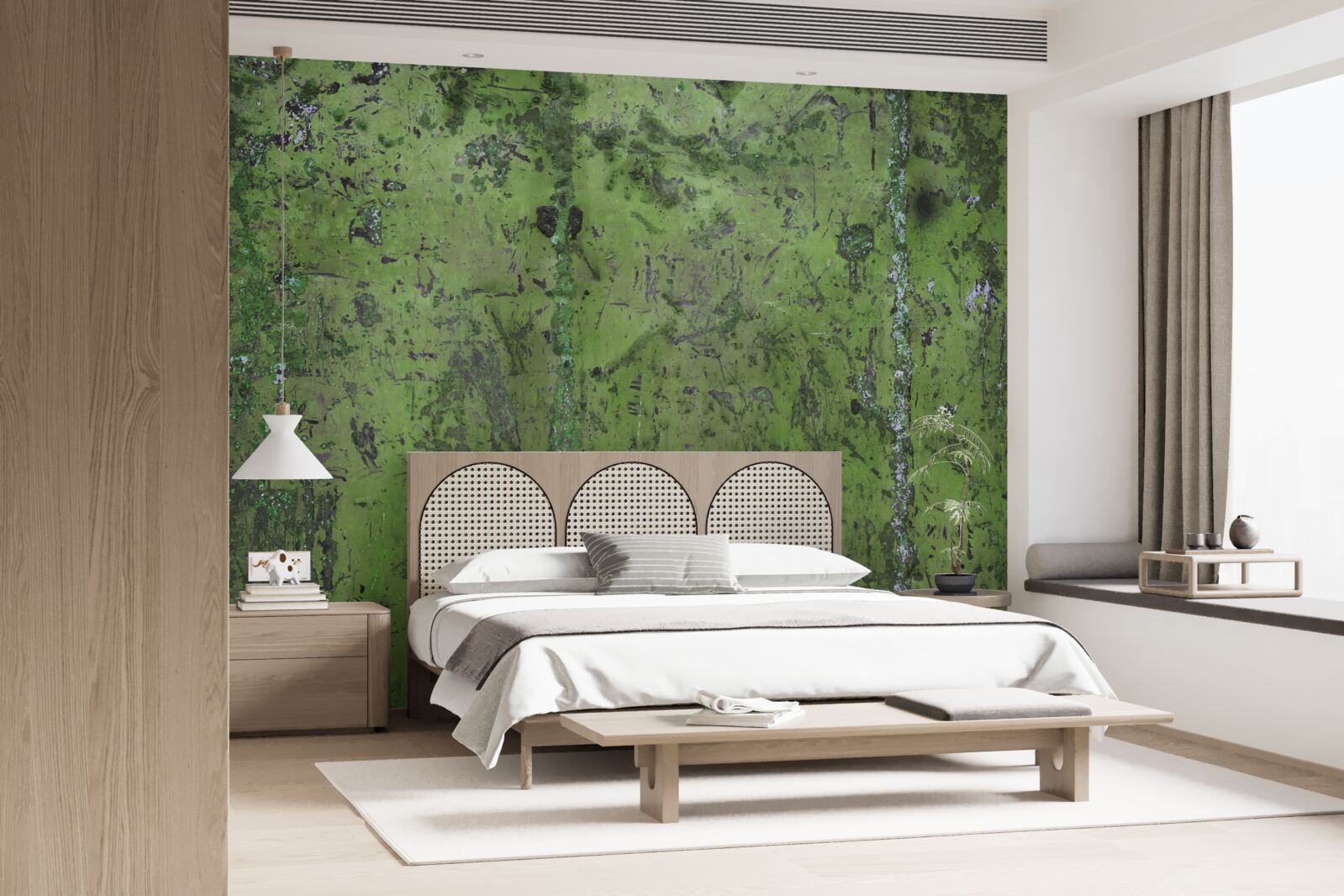 Фотошпалери Стіна вкрита зеленою іржею