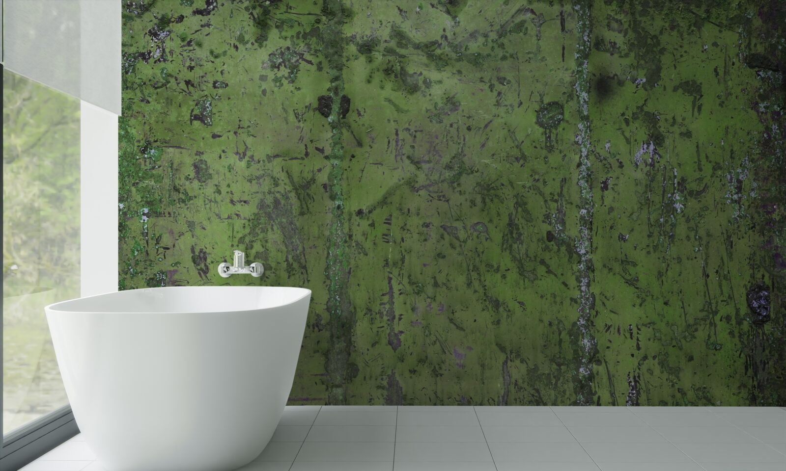 Фотошпалери Стіна вкрита зеленою іржею