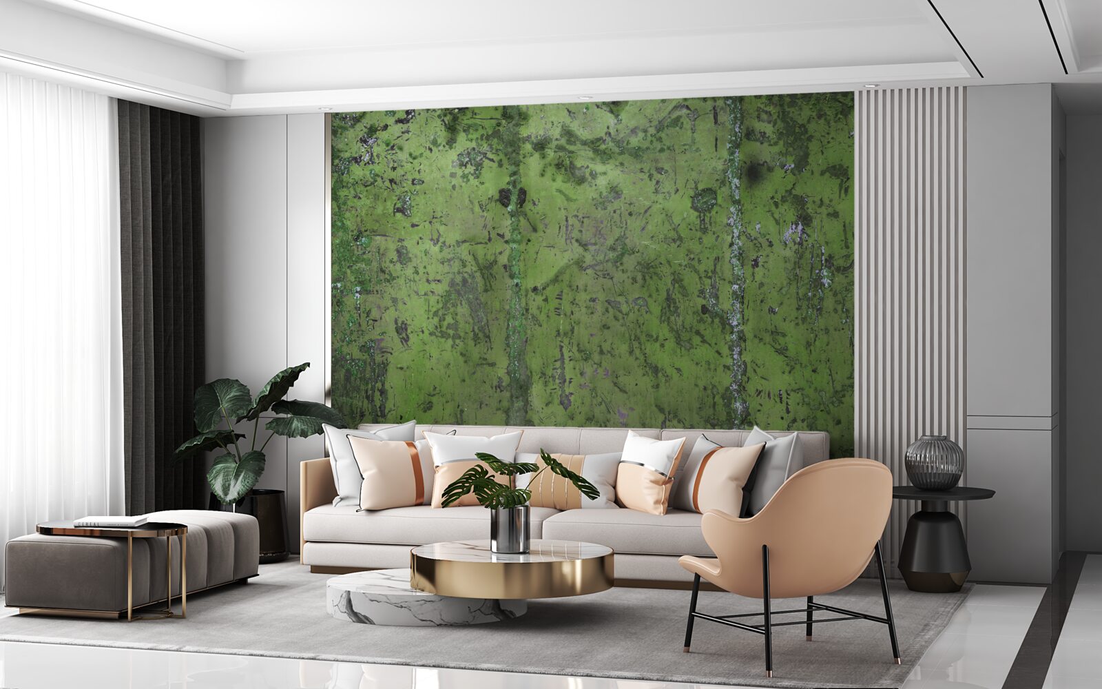 Фотошпалери Стіна вкрита зеленою іржею