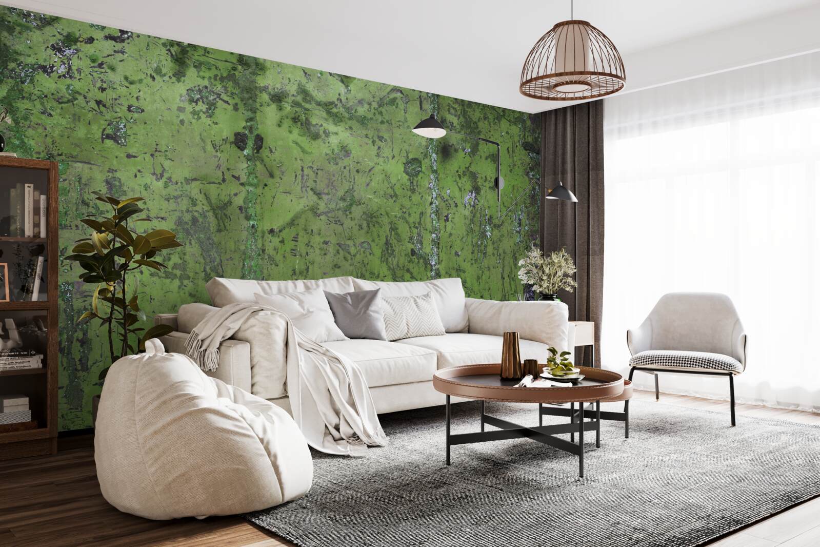 Фотошпалери Стіна вкрита зеленою іржею