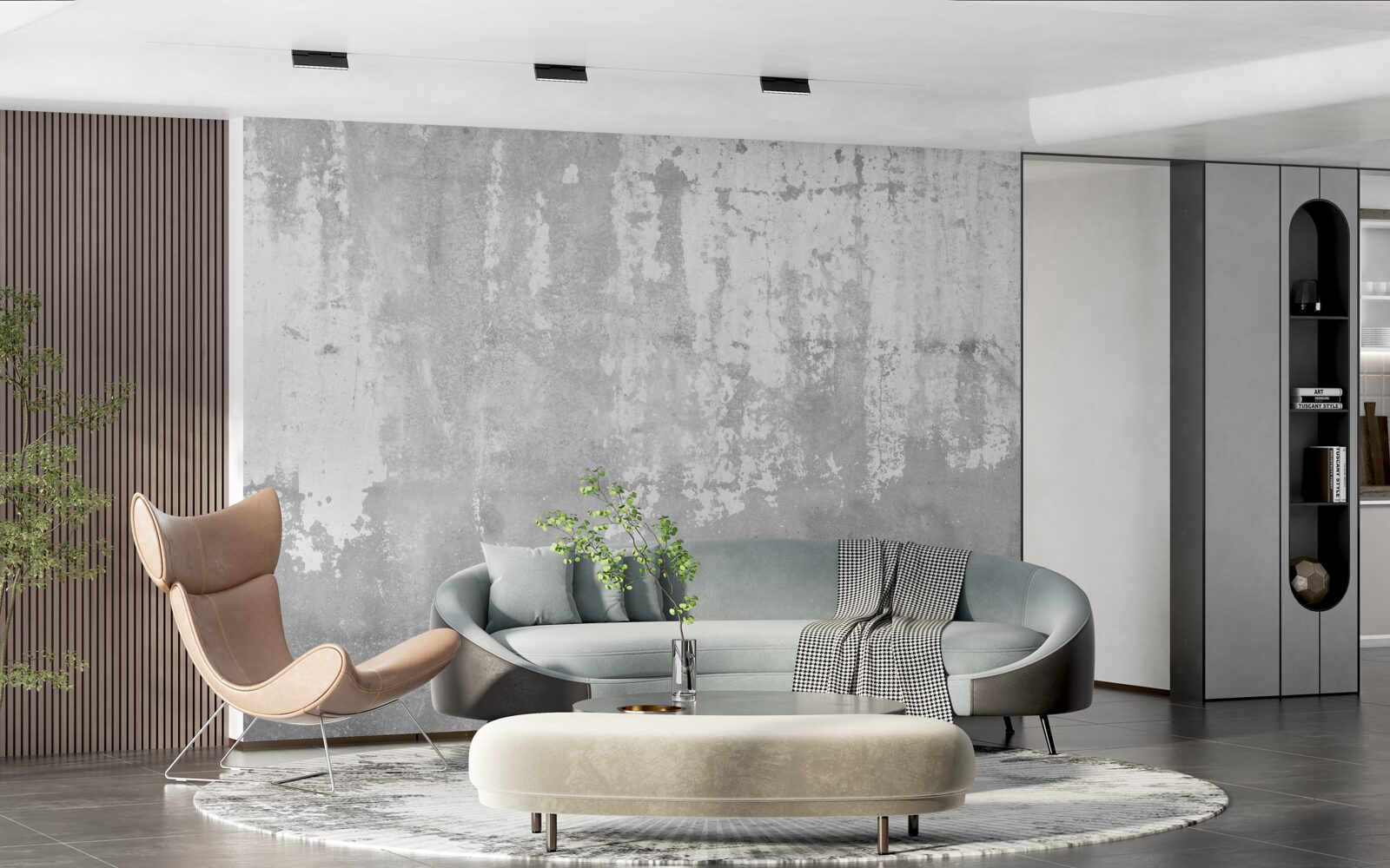 Фотошпалери зовні будинку - сіра стіна