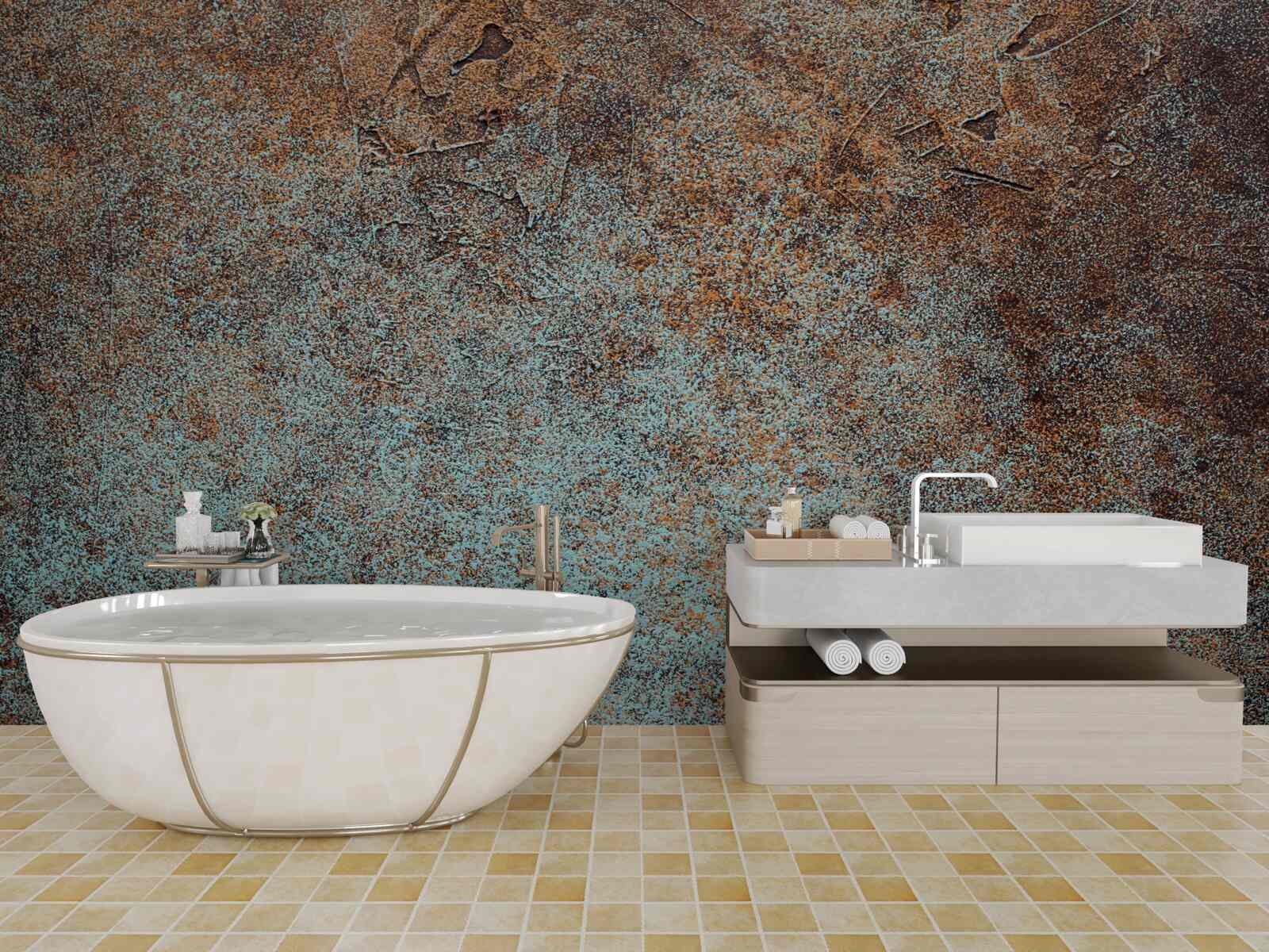 Фотошпалери темне покриття з оксидованого заліза