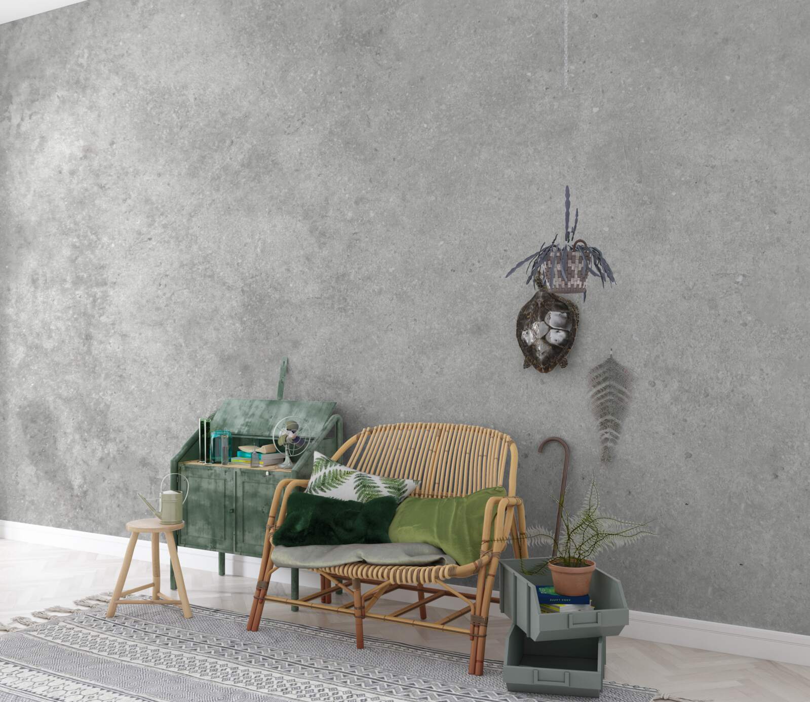 Фотошпалери Стіна виконана з бетону світло-сірого відтінку