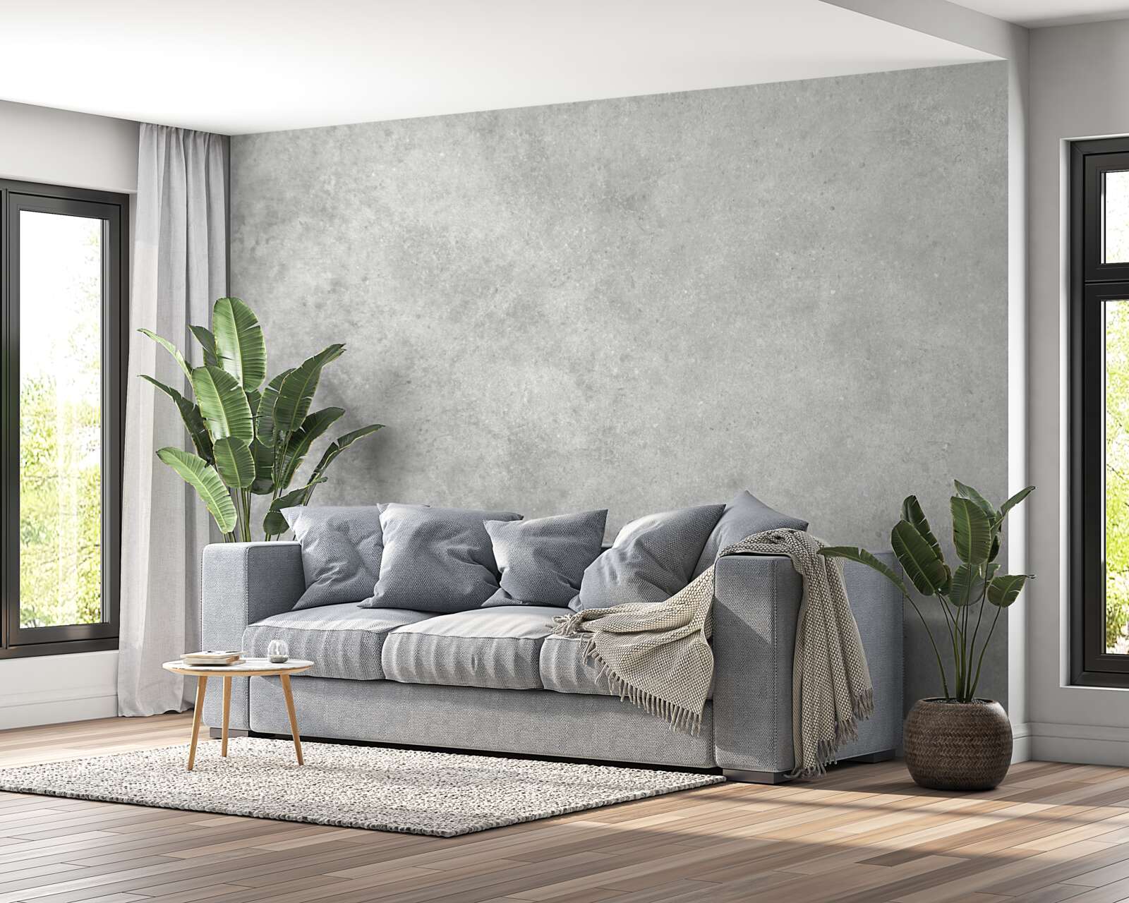 Фотошпалери Стіна виконана з бетону світло-сірого відтінку