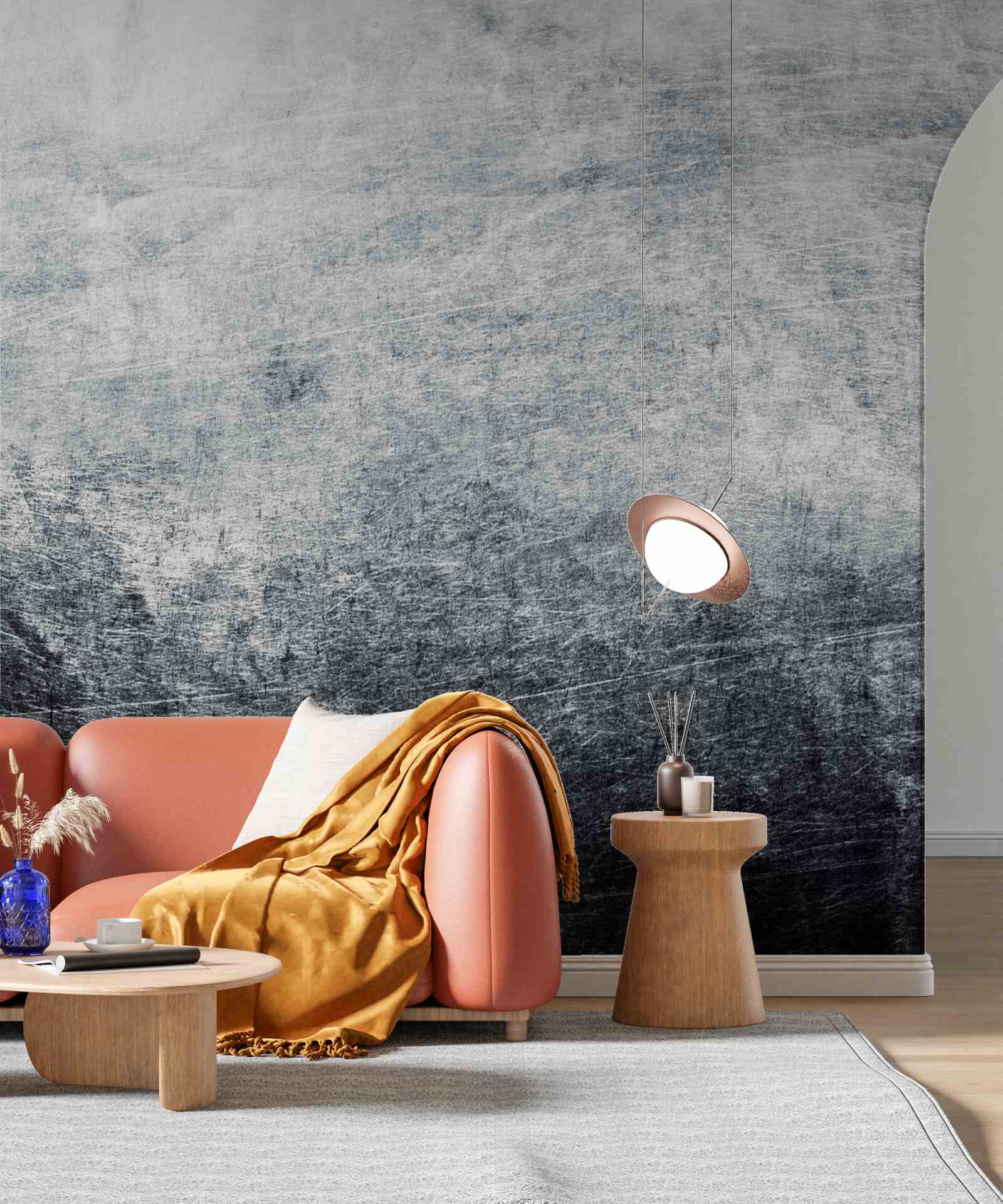 Фотошпалери проблемна сіра стіна