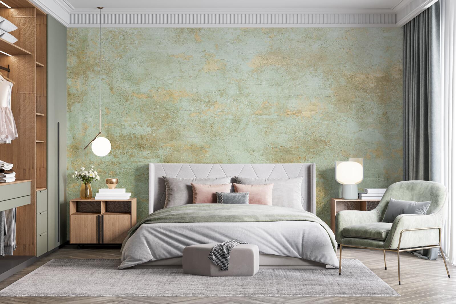 Фотошпалери золото з хакі