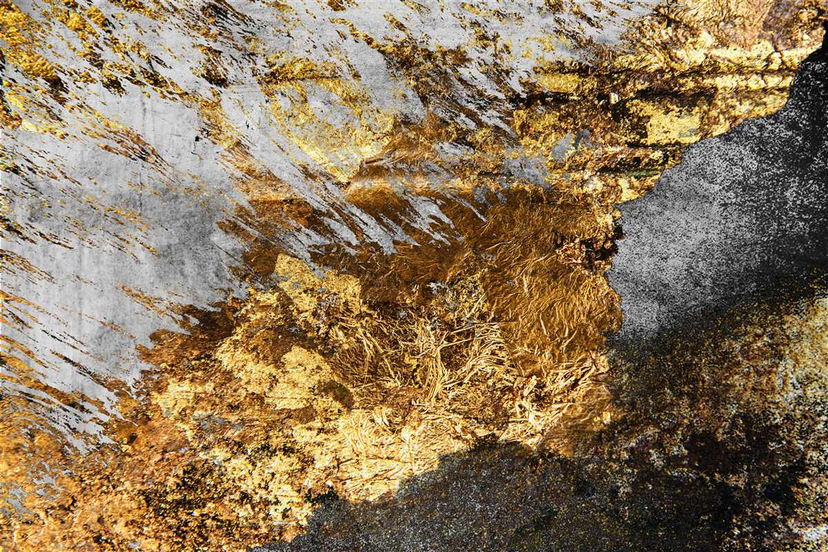 Фотошпалери натуральний камінь, покритий золотим пилом