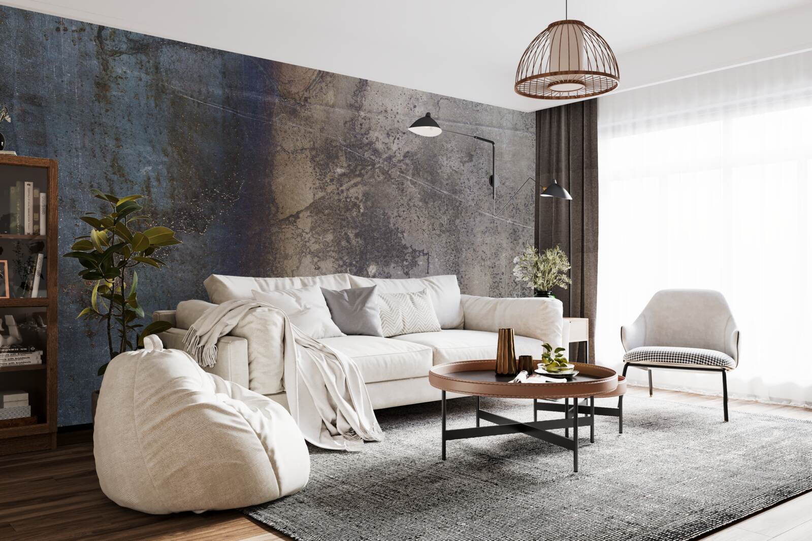 Фотошпалери конструкція з темного металу