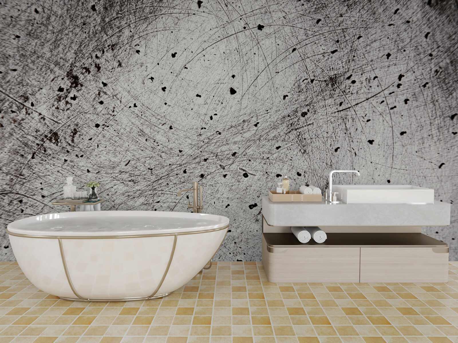 Фотошпалери темно-сірий бетон