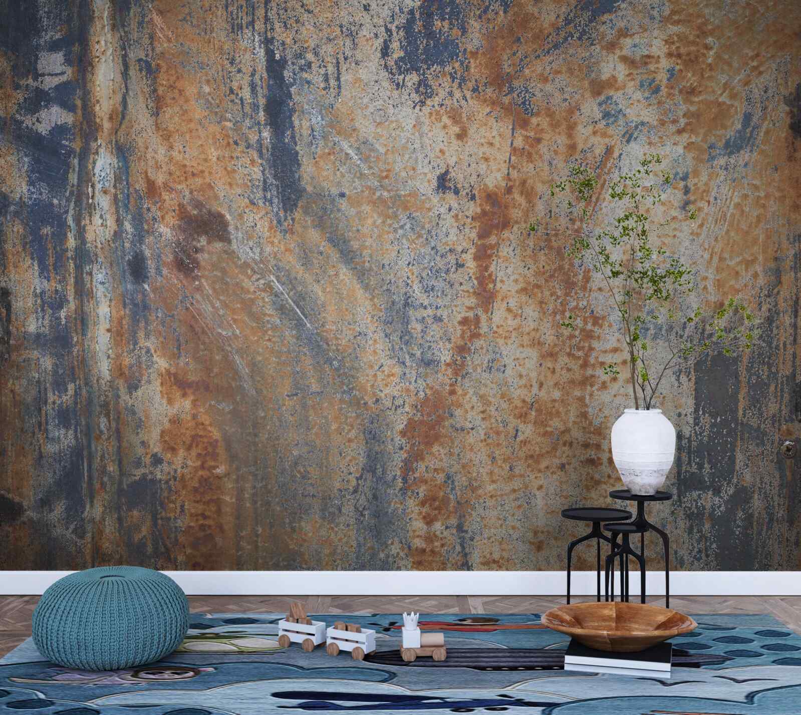 Фотошпалери непрозора стіна, вкрита іржею