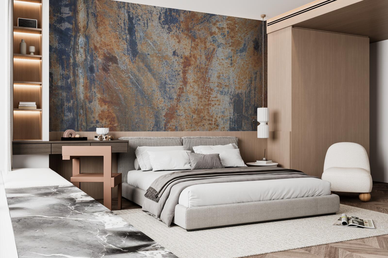 Фотошпалери непрозора стіна, вкрита іржею