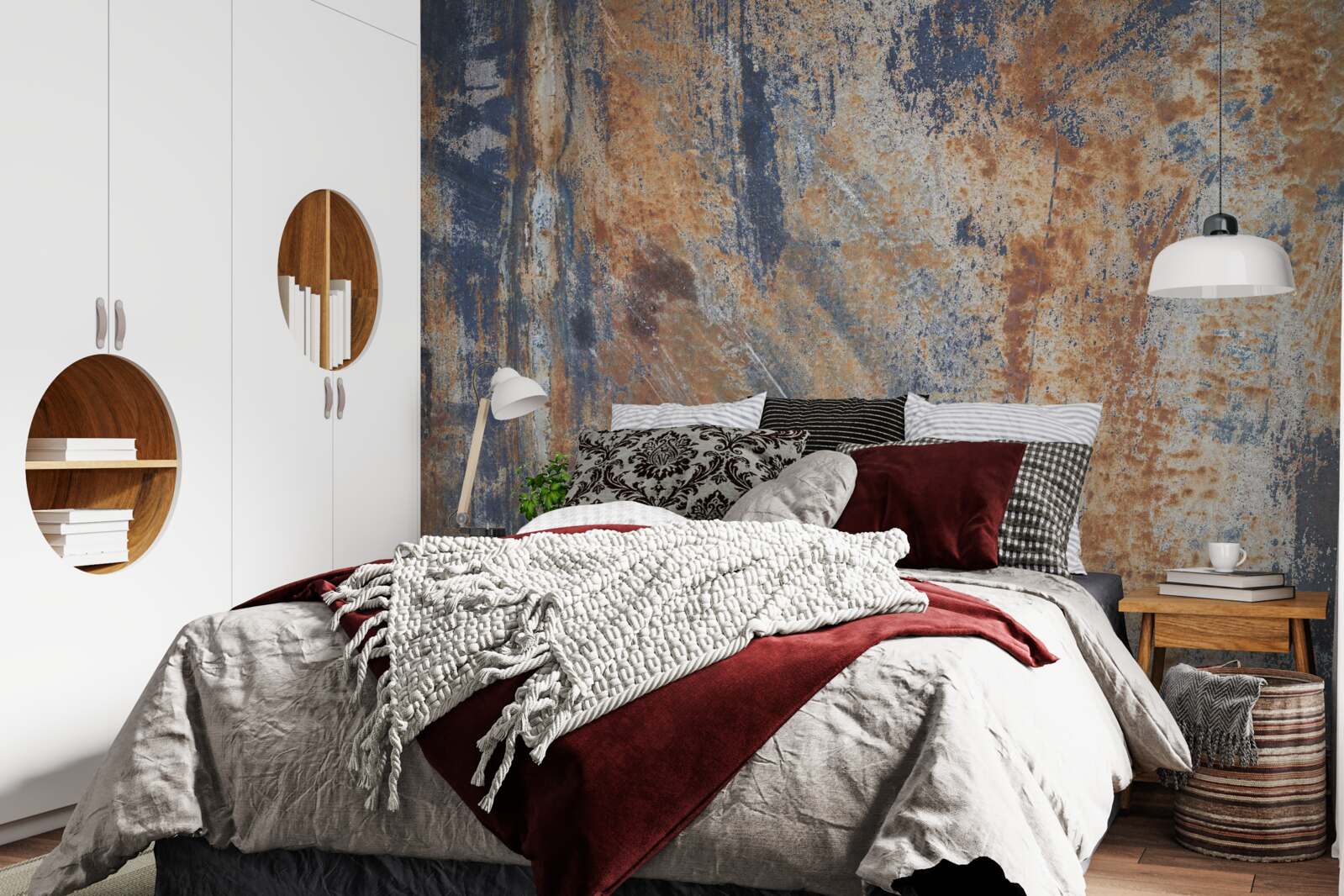 Фотошпалери непрозора стіна, вкрита іржею