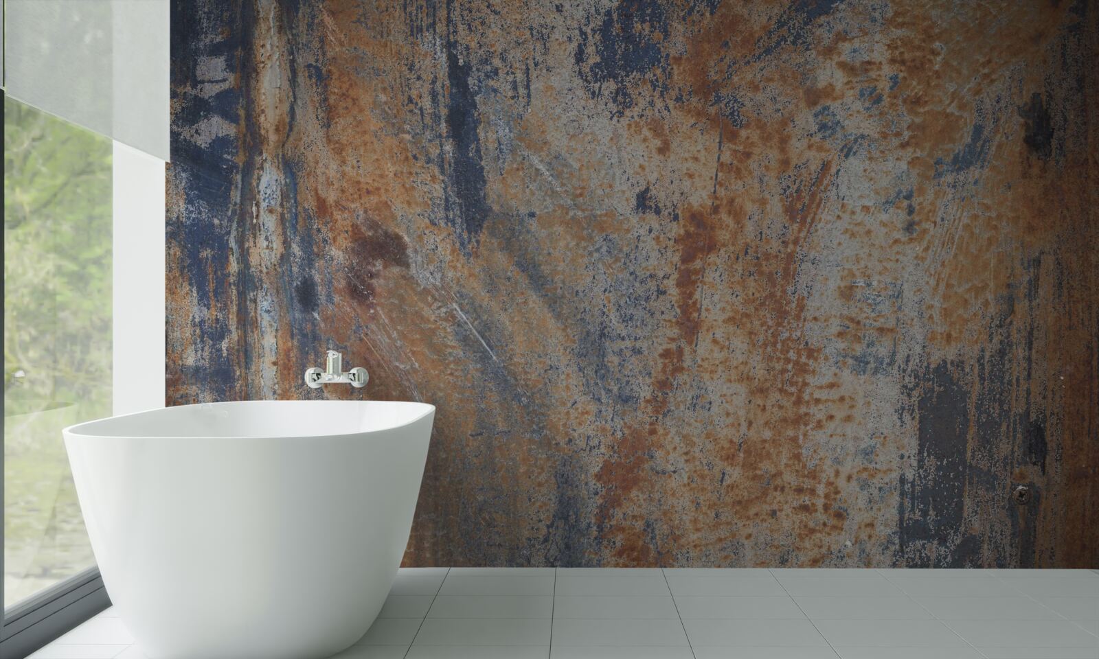 Фотошпалери непрозора стіна, вкрита іржею