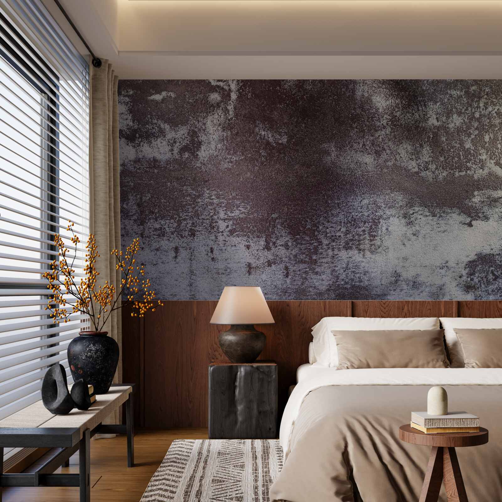 Фотошпалери сірий метал у вінтажному стилі