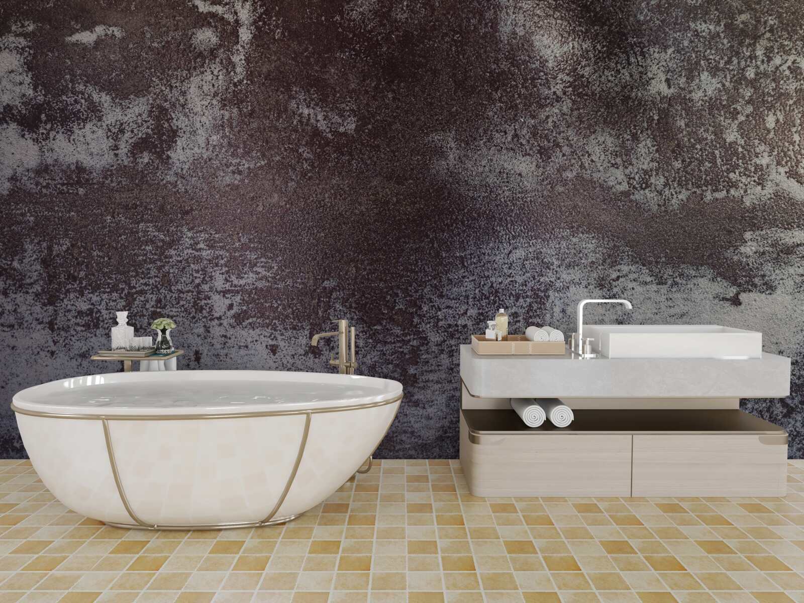 Фотошпалери сірий метал у вінтажному стилі