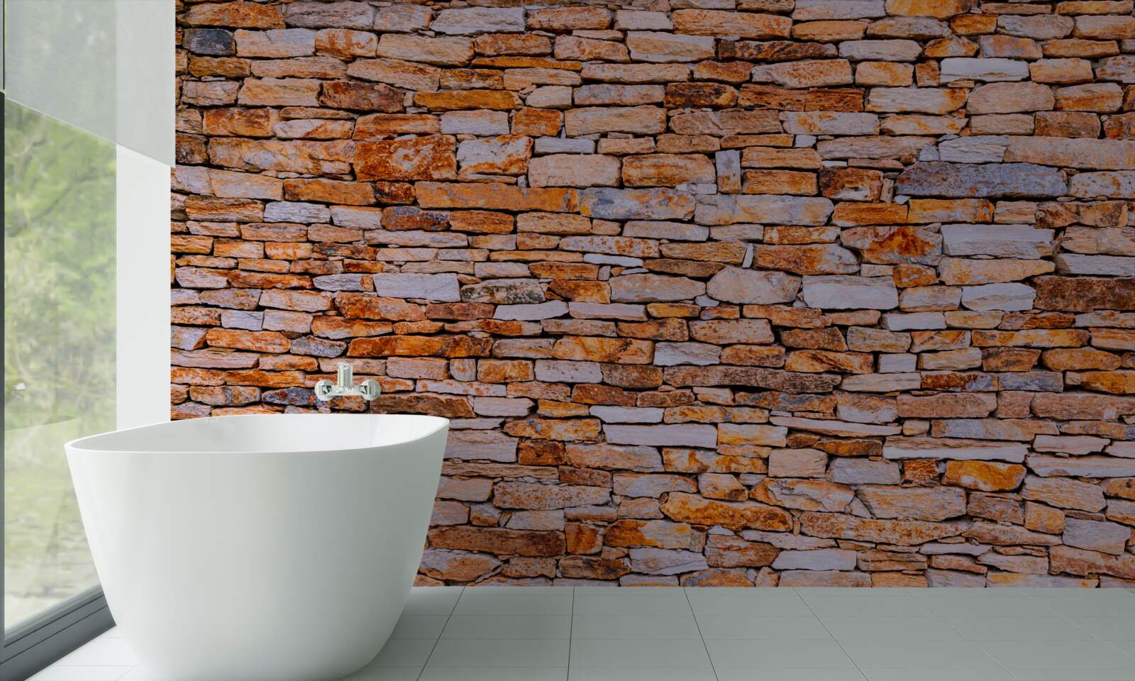 Фотошпалери поздовжня огорожа з коричневого каменю