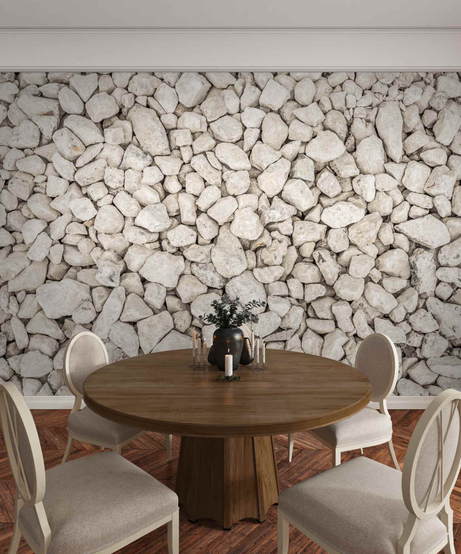 Фотошпалери Білий гравій різного розміру