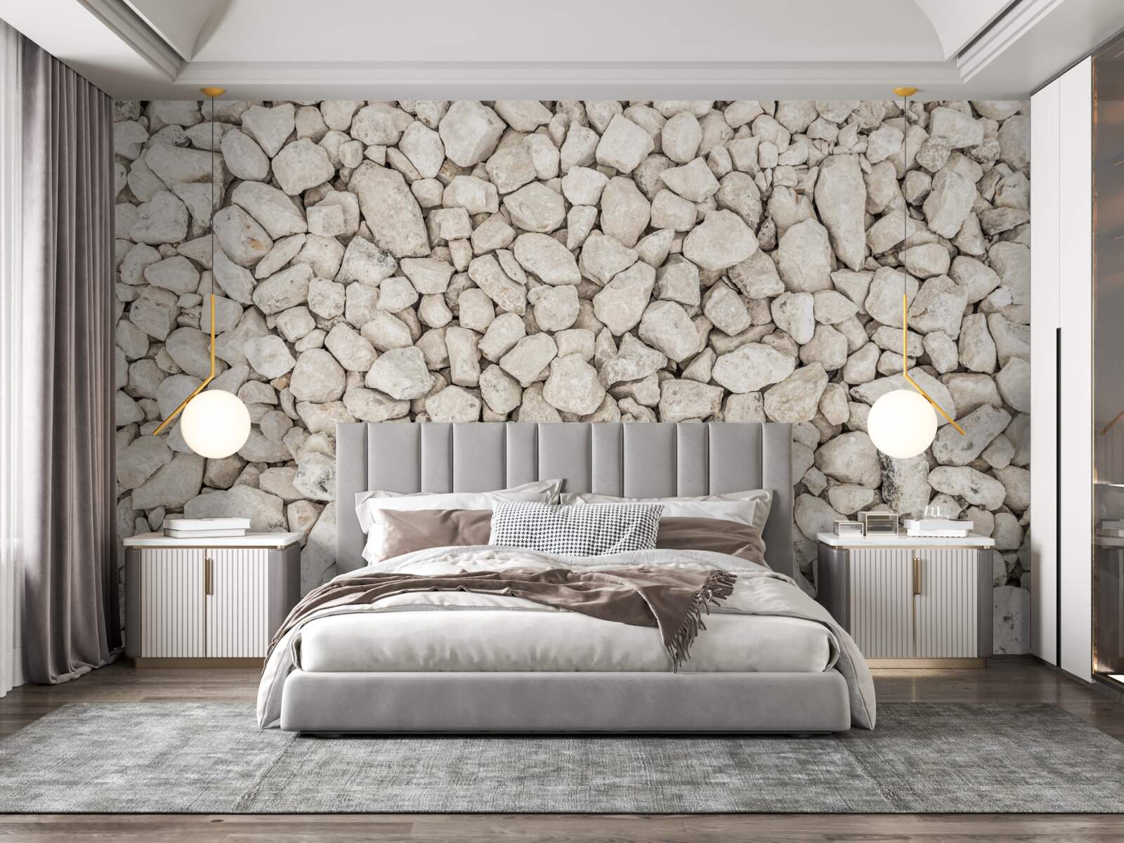 Фотошпалери Білий гравій різного розміру