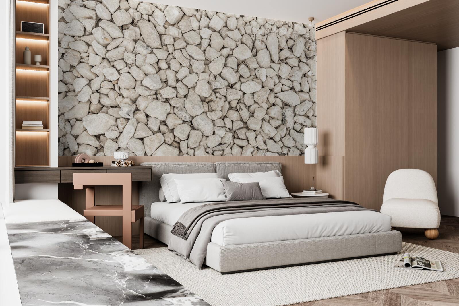 Фотошпалери Білий гравій різного розміру