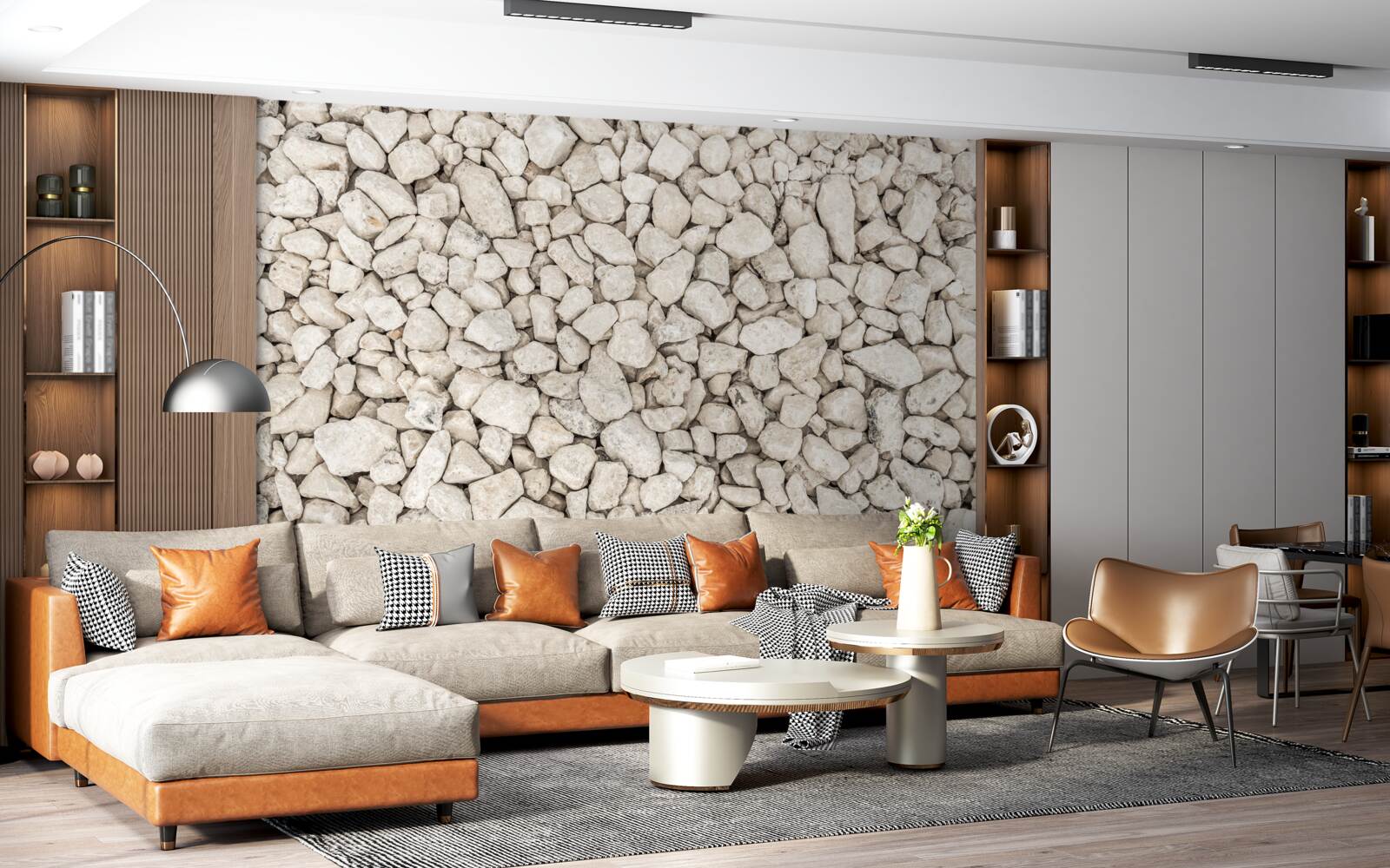 Фотошпалери Білий гравій різного розміру