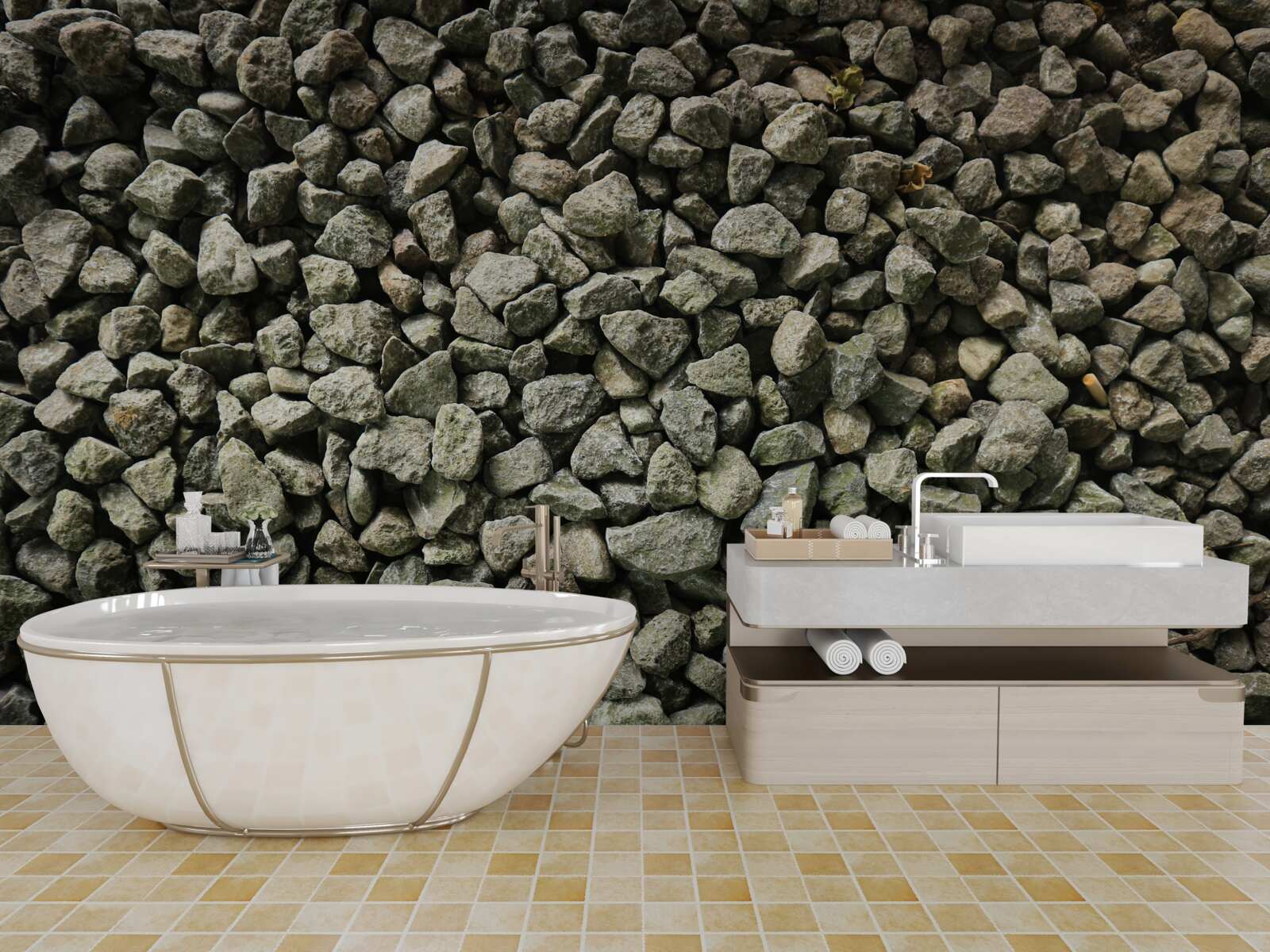 Фотошпалери гравійна стіна