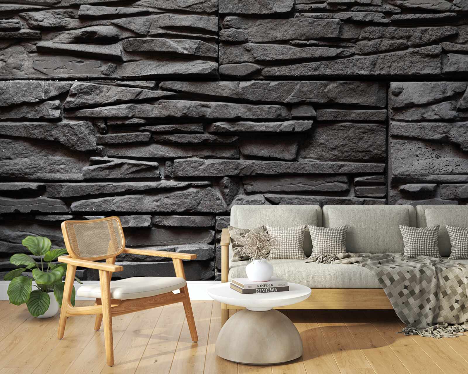 Фотошпалери темно-сірий довгастий камінь